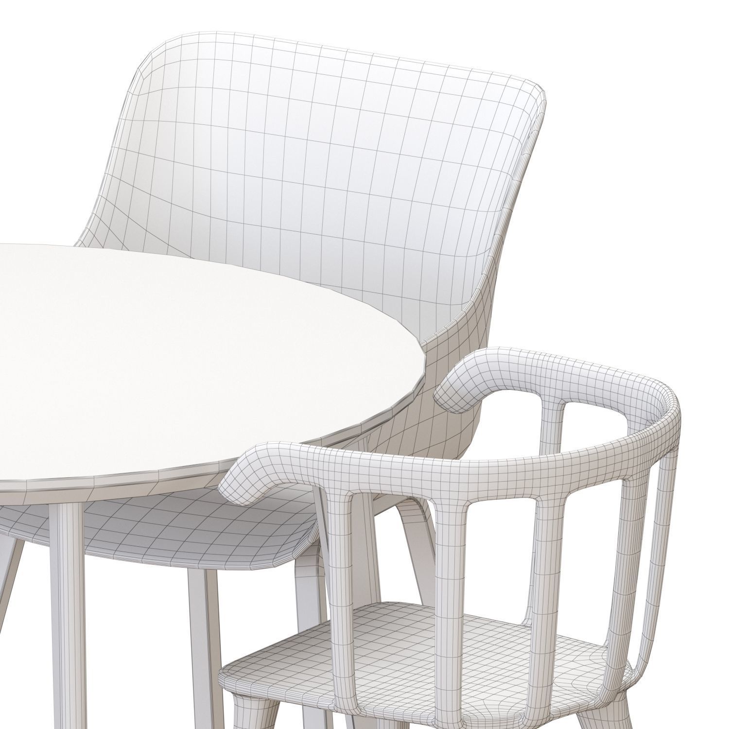 LISABO Table And Chairs set 2 3D model_6
