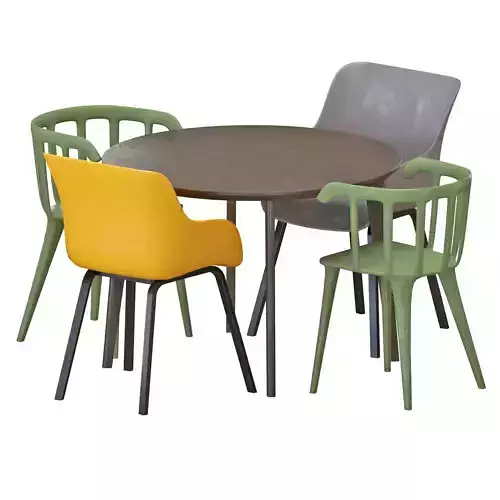 LISABO Table And Chairs set 2 3D model  LISABO Table And Chairs set 2 3D model