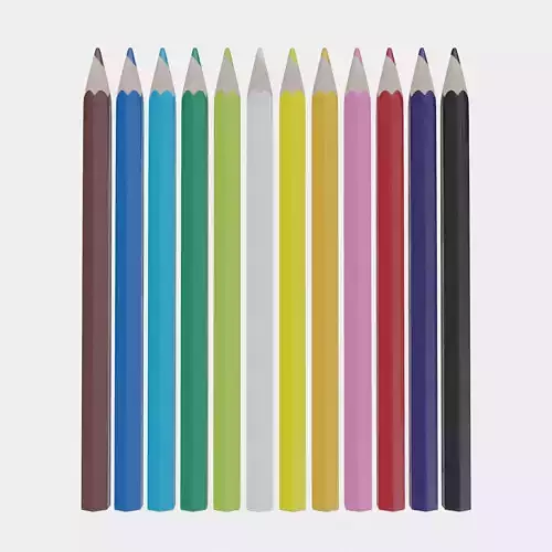 Colored Pencil Set 3D model