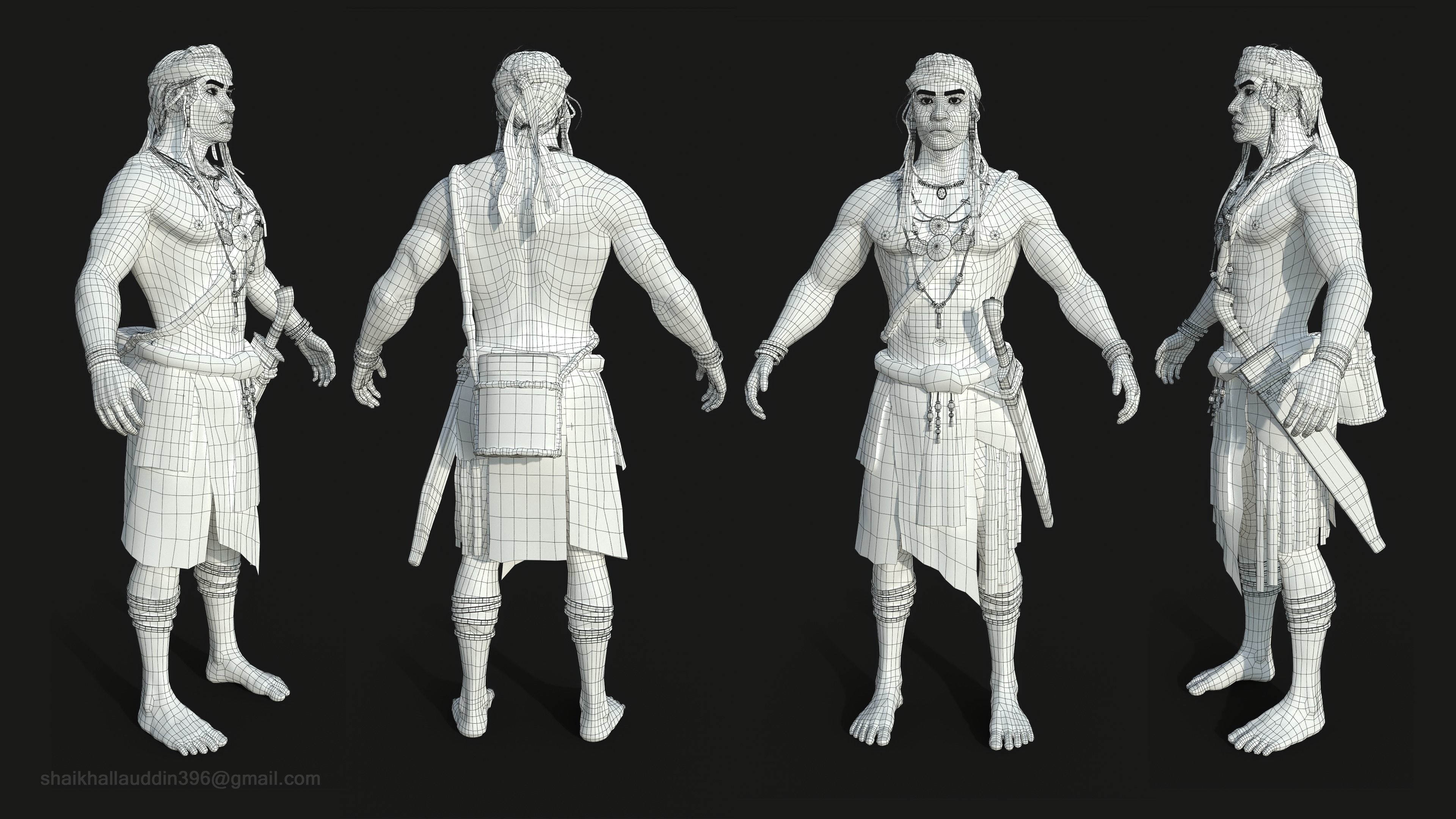 Lapu Lapu - real time character Low-poly 3D model_7