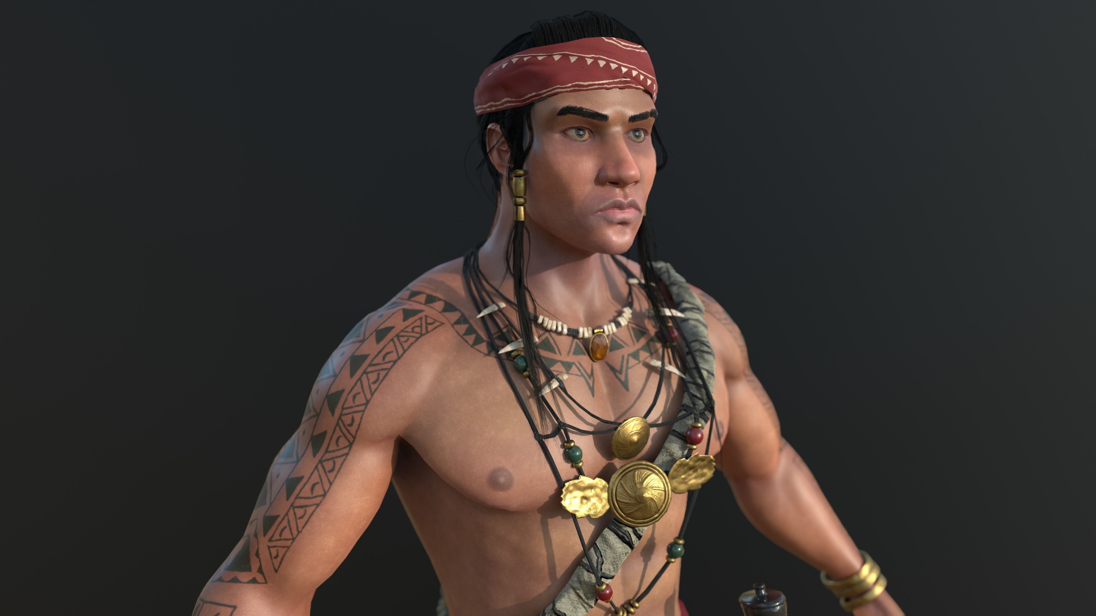 Lapu Lapu - real time character Low-poly 3D model_10