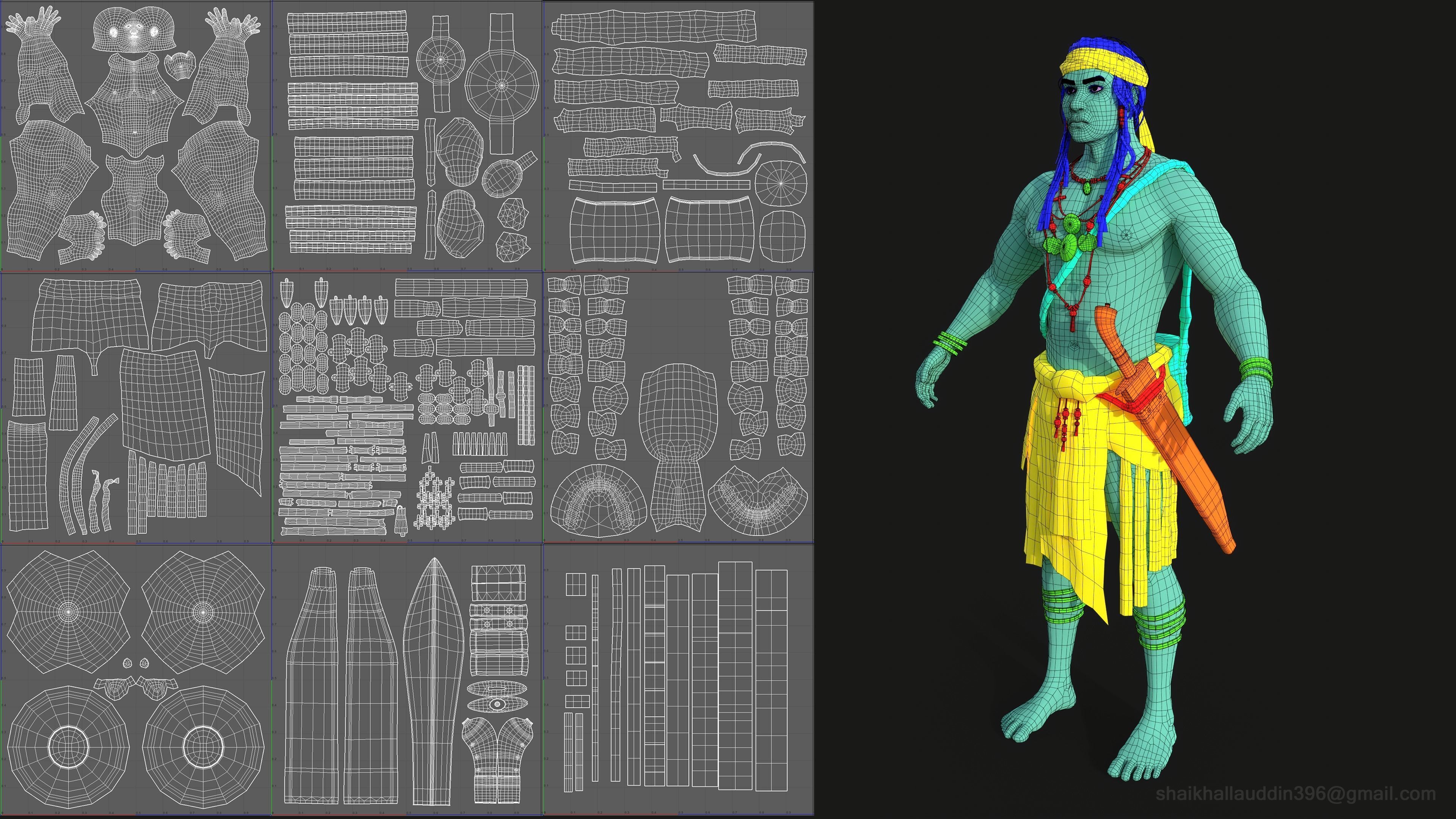 Lapu Lapu - real time character Low-poly 3D model_20