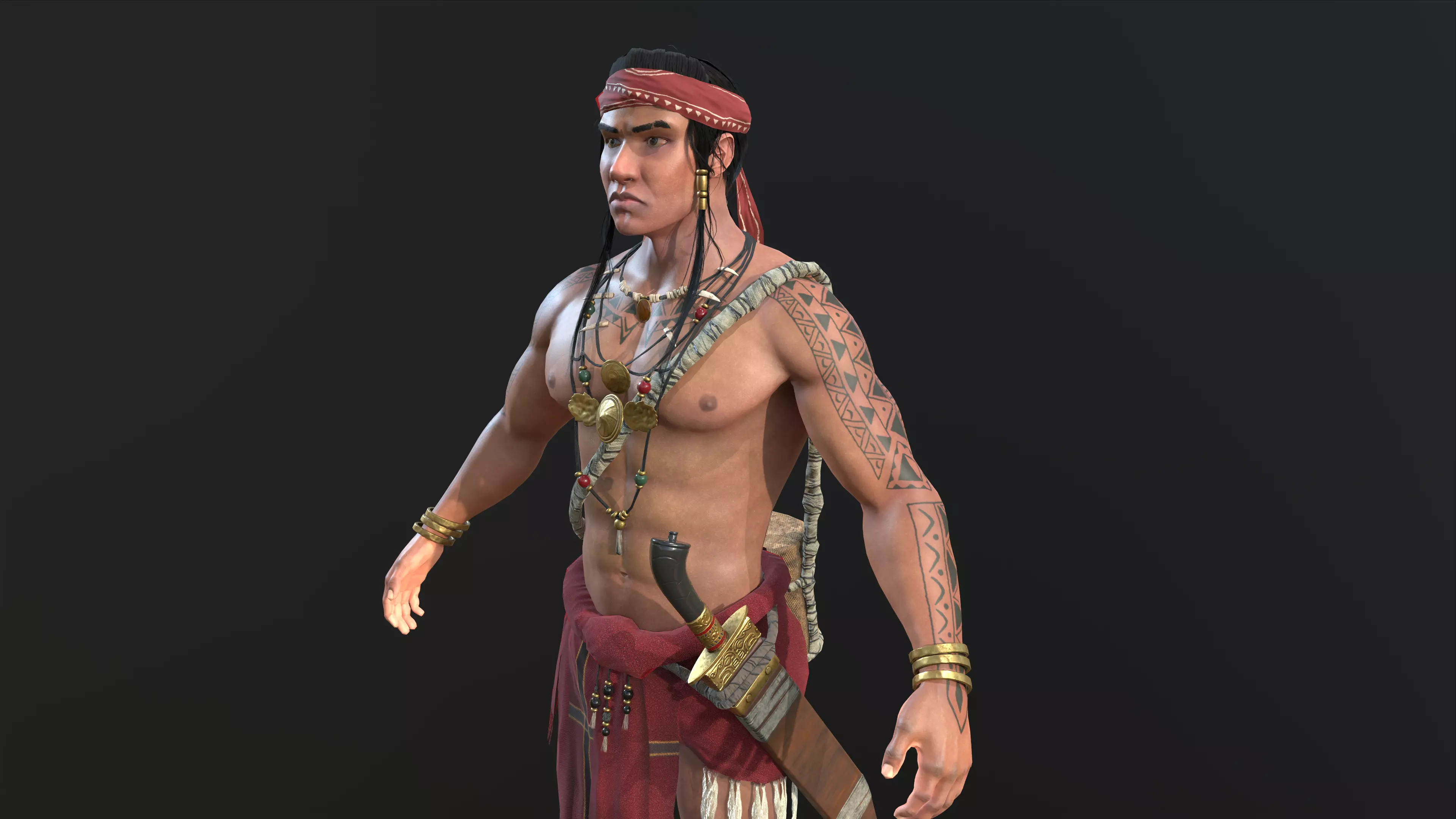 Lapu Lapu - real time character Low-poly 3D model_0