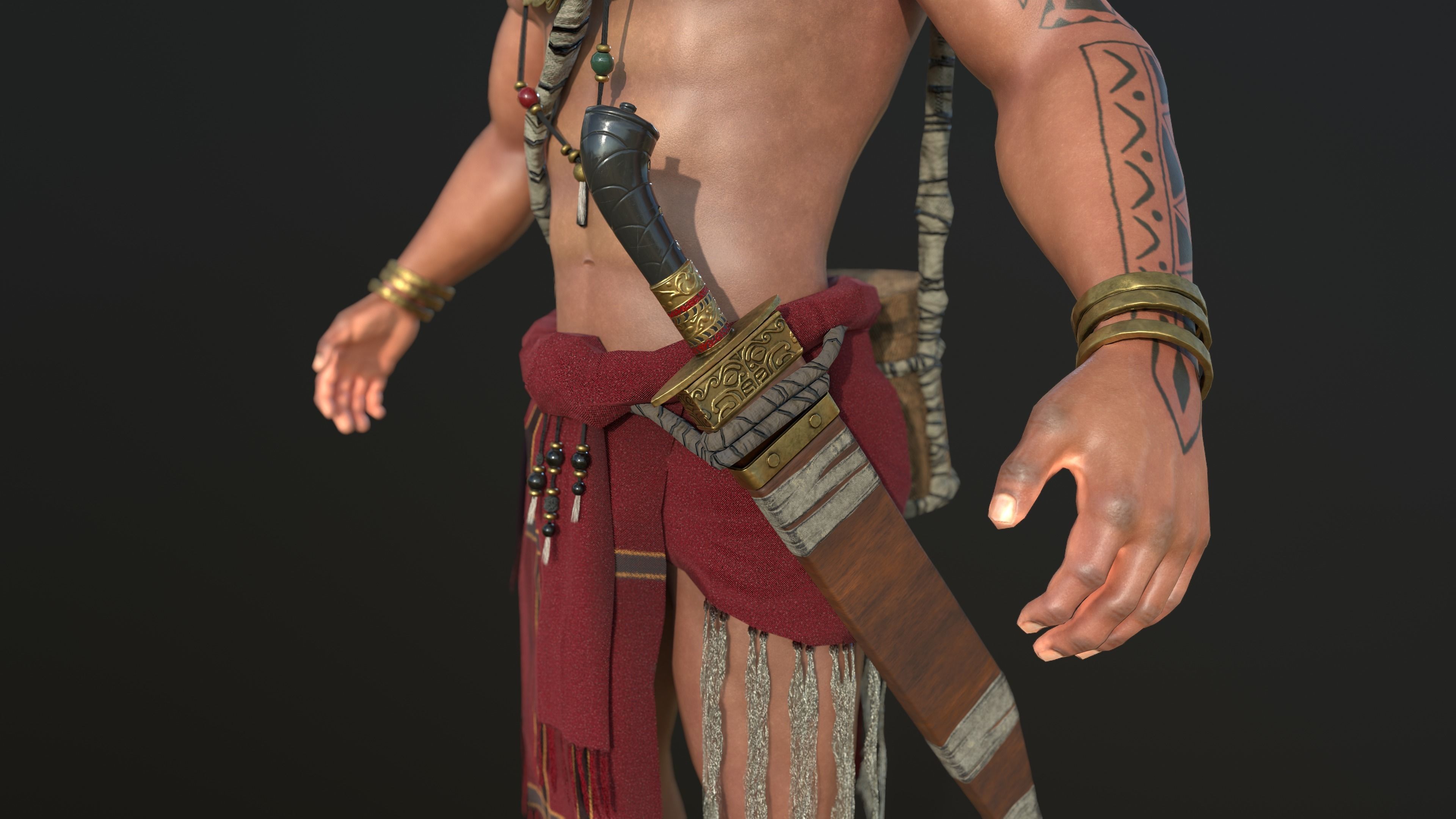 Lapu Lapu - real time character Low-poly 3D model_11