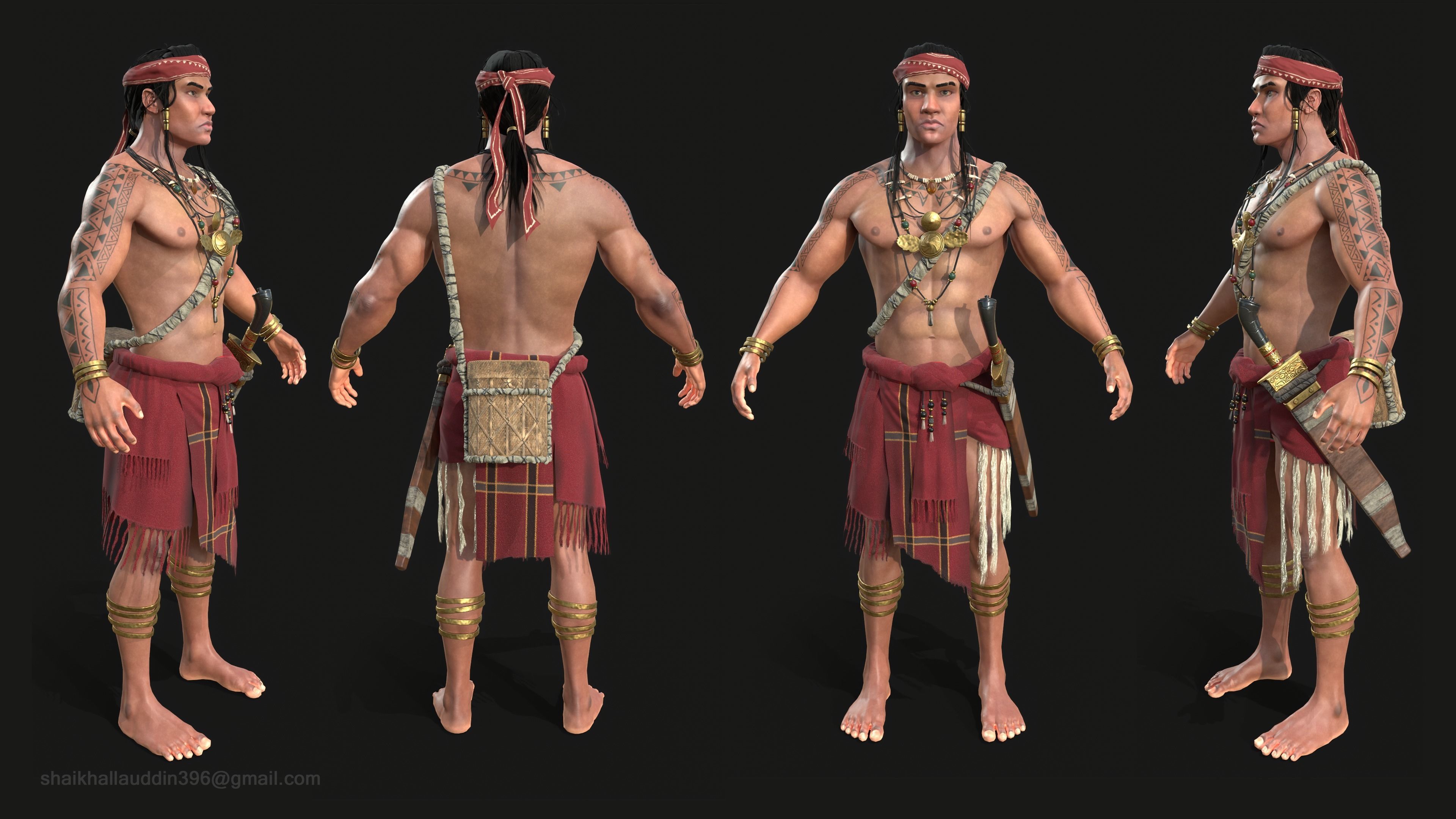 Lapu Lapu - real time character Low-poly 3D model_5