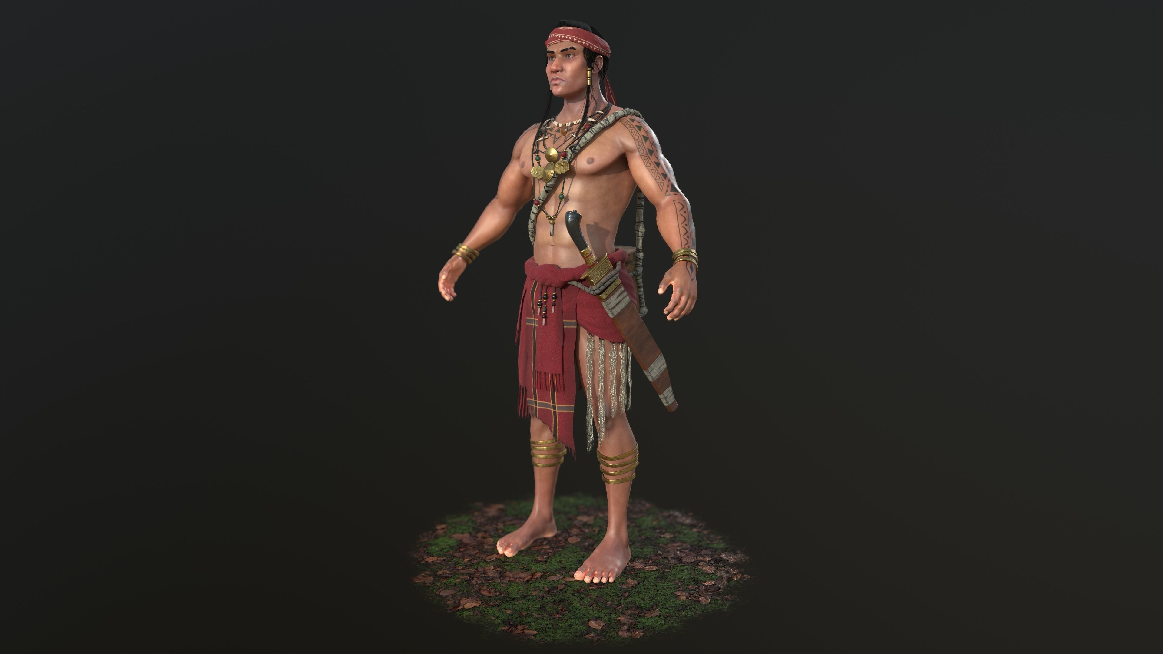 Lapu Lapu - real time character Low-poly 3D model_9