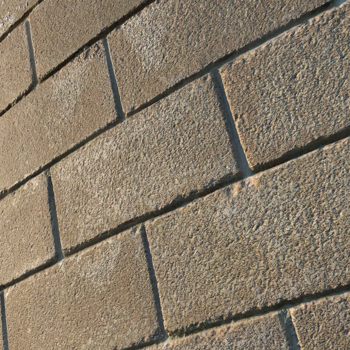 Cinder block wall material 8k seamless PBR 3D model_0