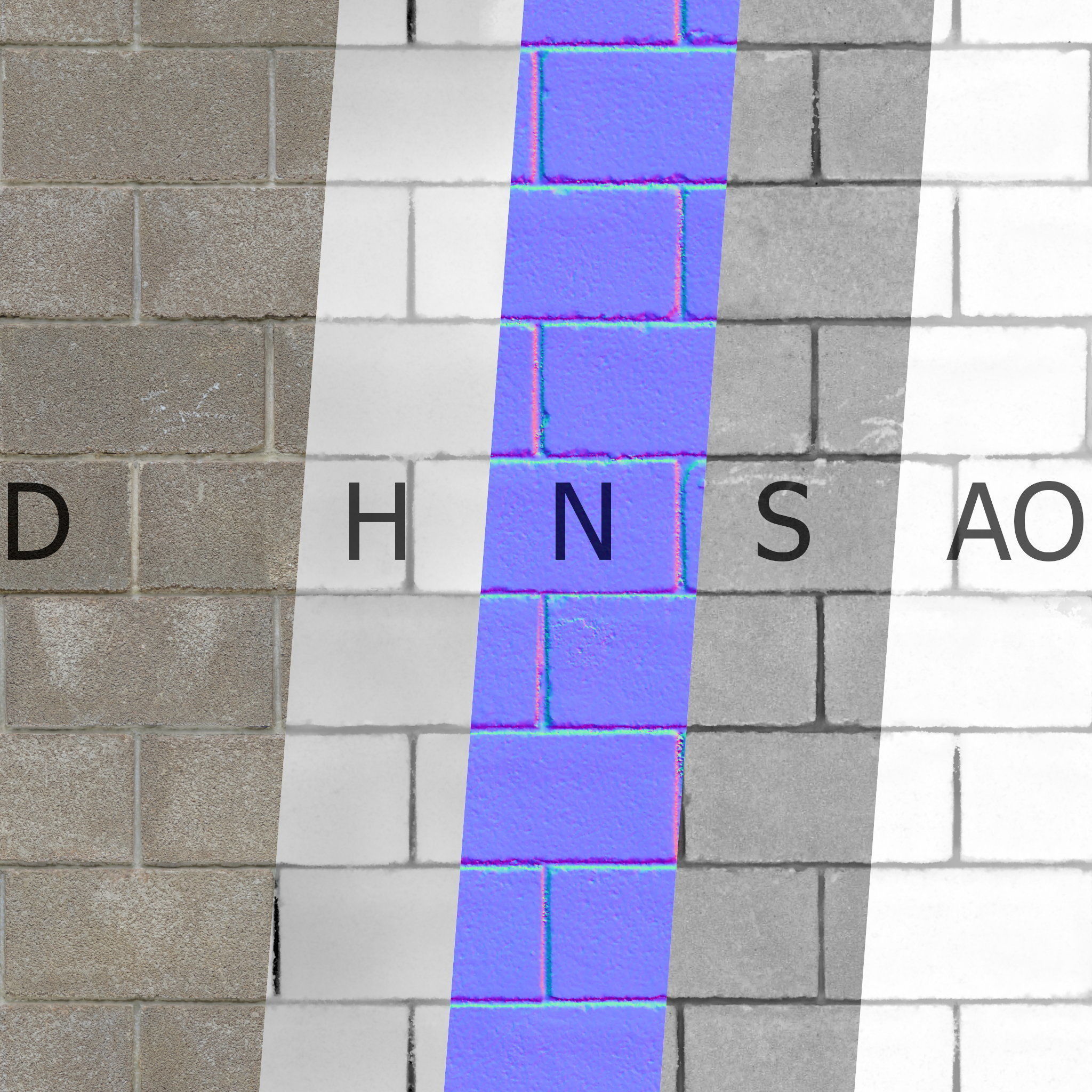 Cinder block wall material 8k seamless PBR 3D model_9