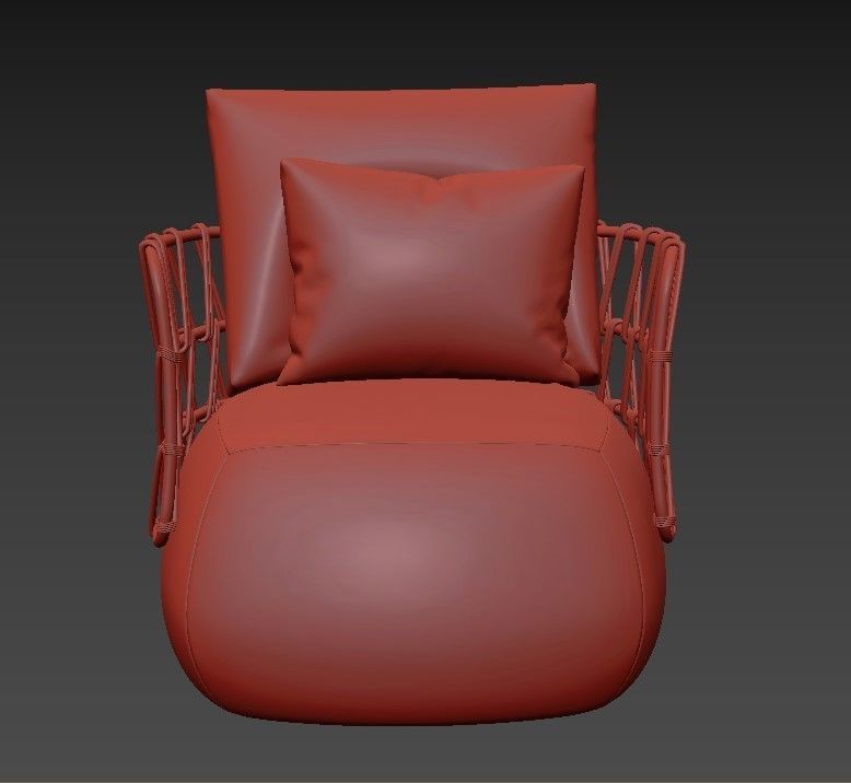 Fat Sofa armchair 3D model_6