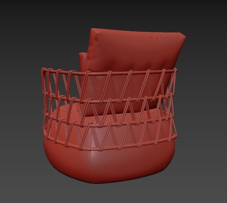 Fat Sofa armchair 3D model_7
