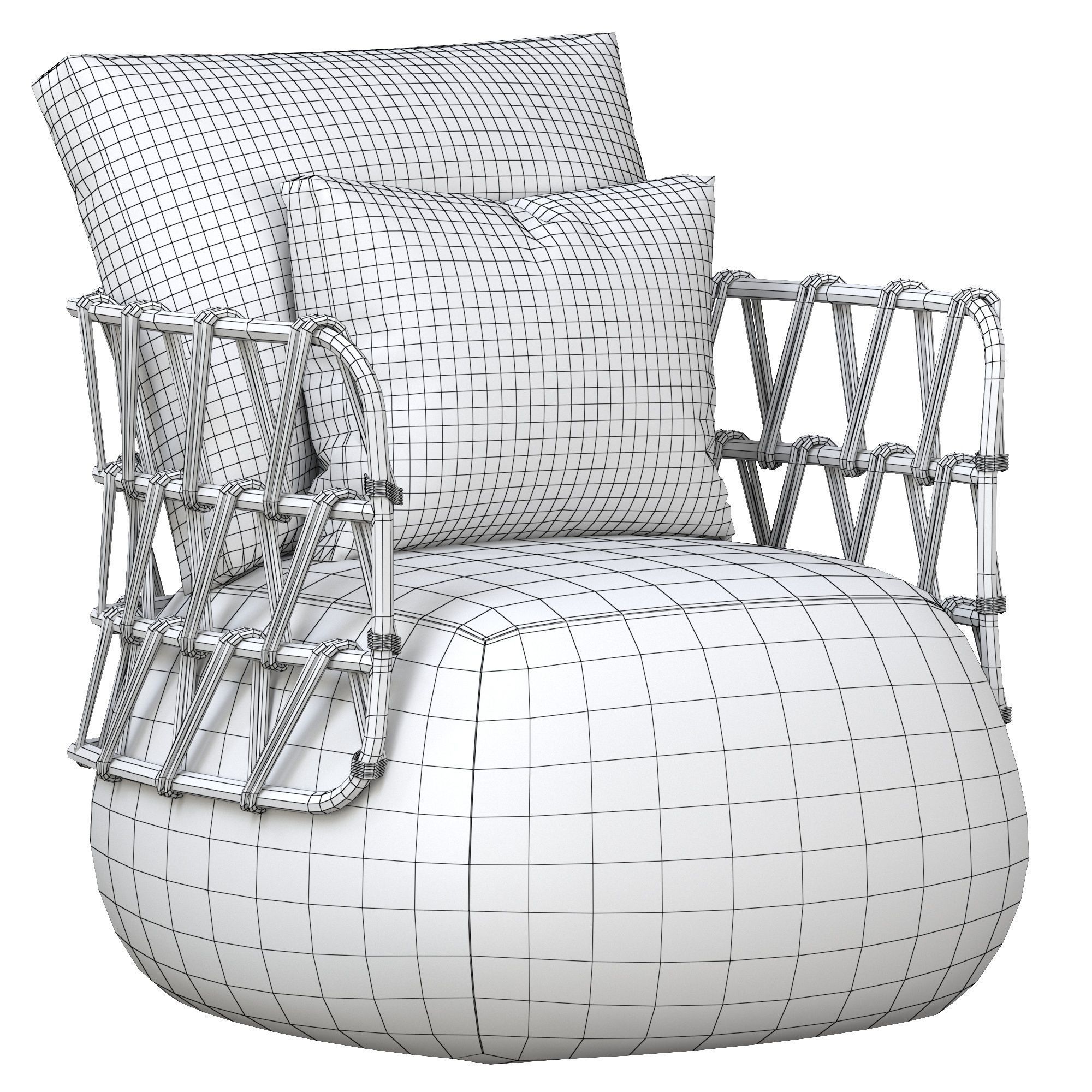Fat Sofa armchair 3D model_4
