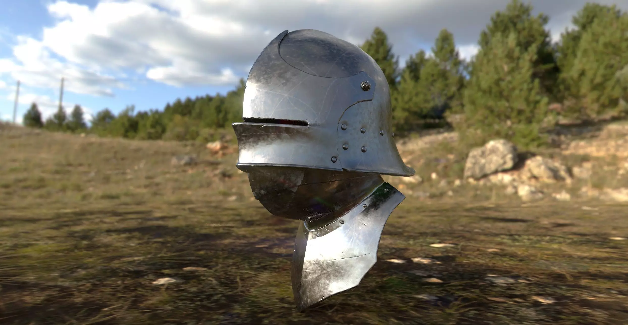 Sallet Helmet 3D print model_0