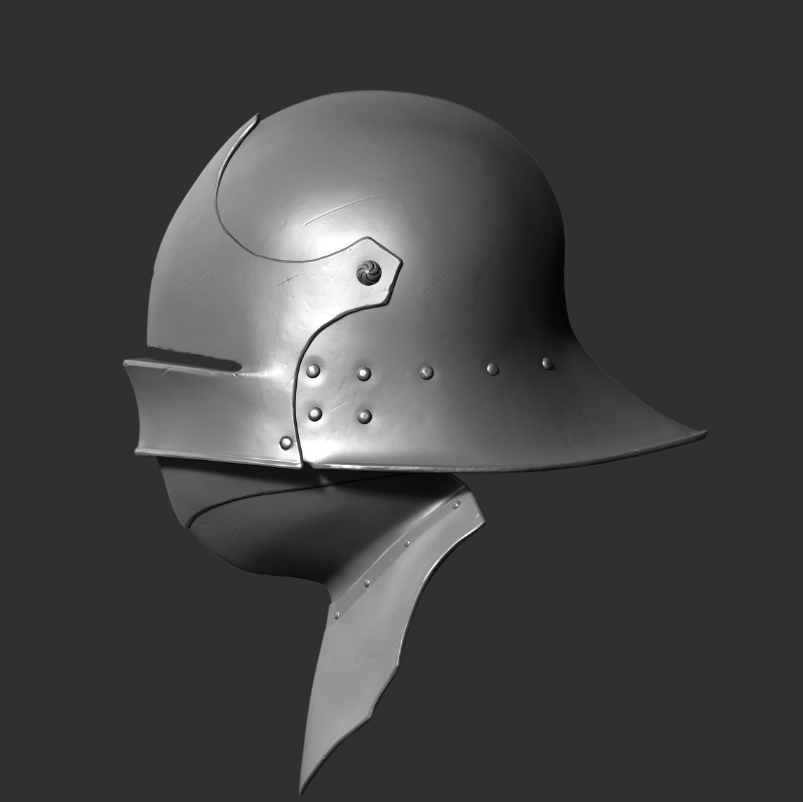 Sallet Helmet 3D print model_1