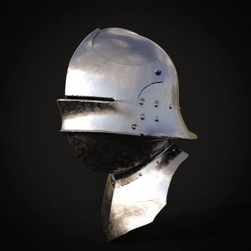 Sallet Helmet 3D print model_7