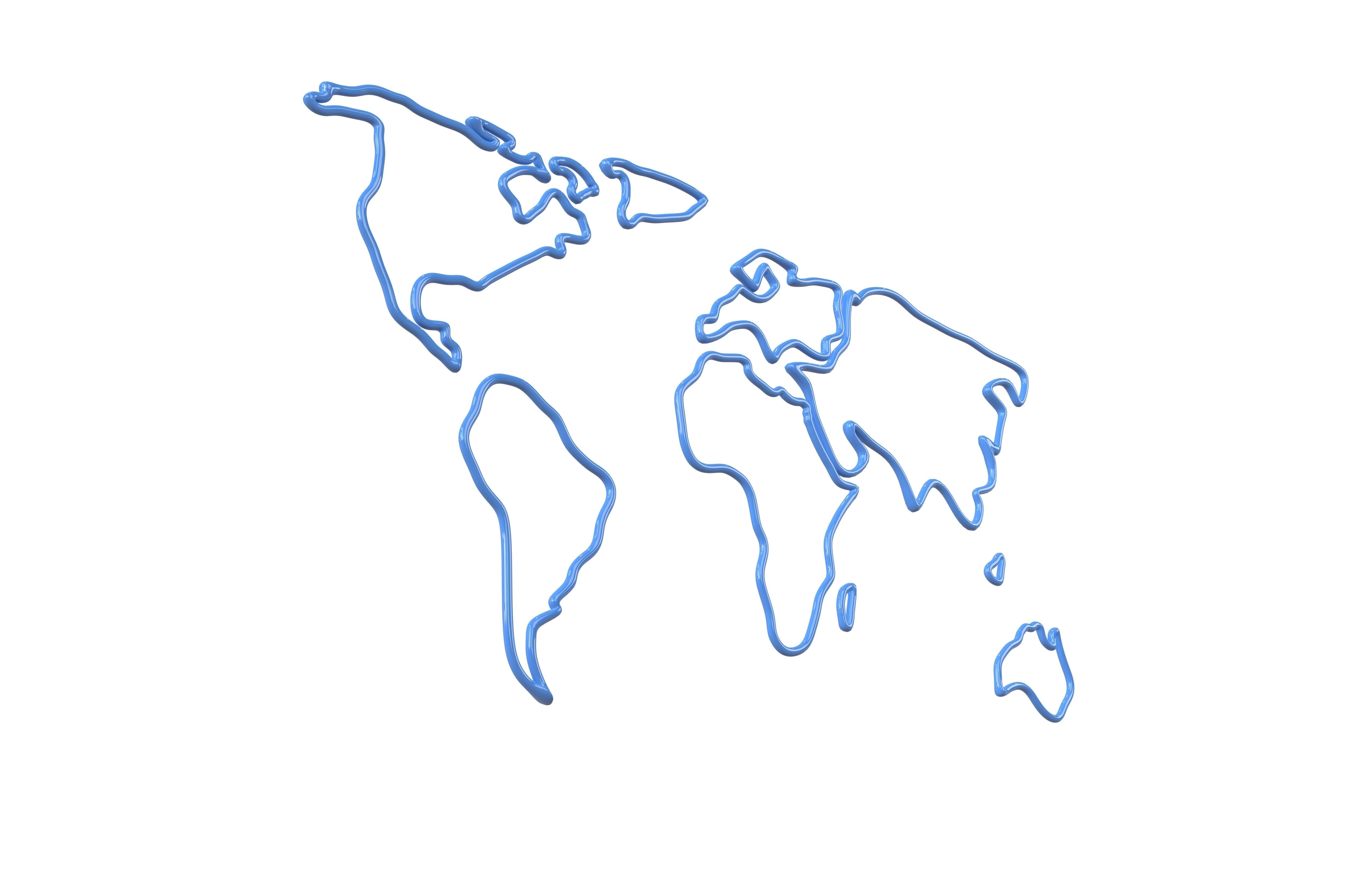 Neon Earth Map v1 001 3D model_4