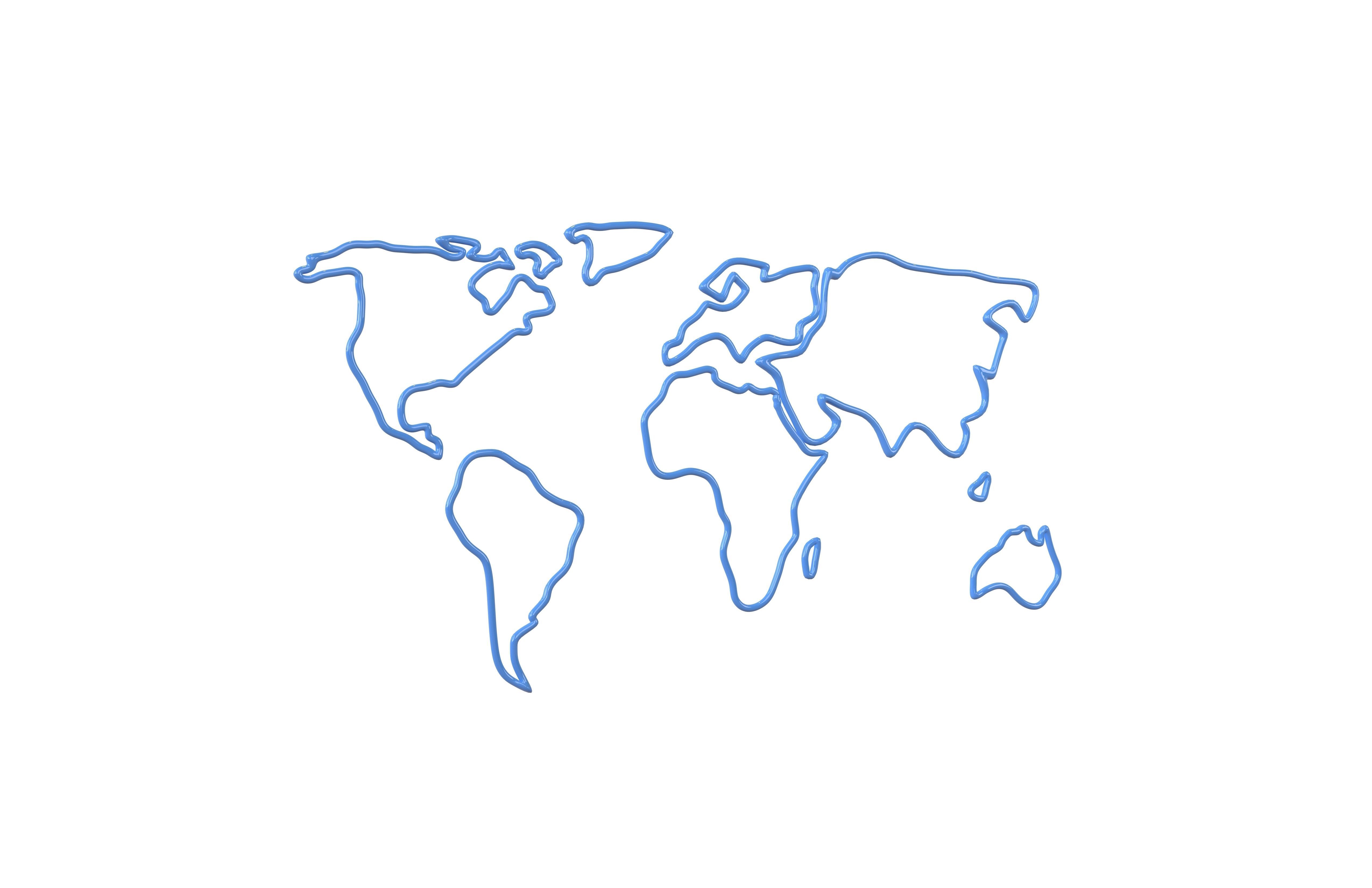 Neon Earth Map v1 001 3D model_1