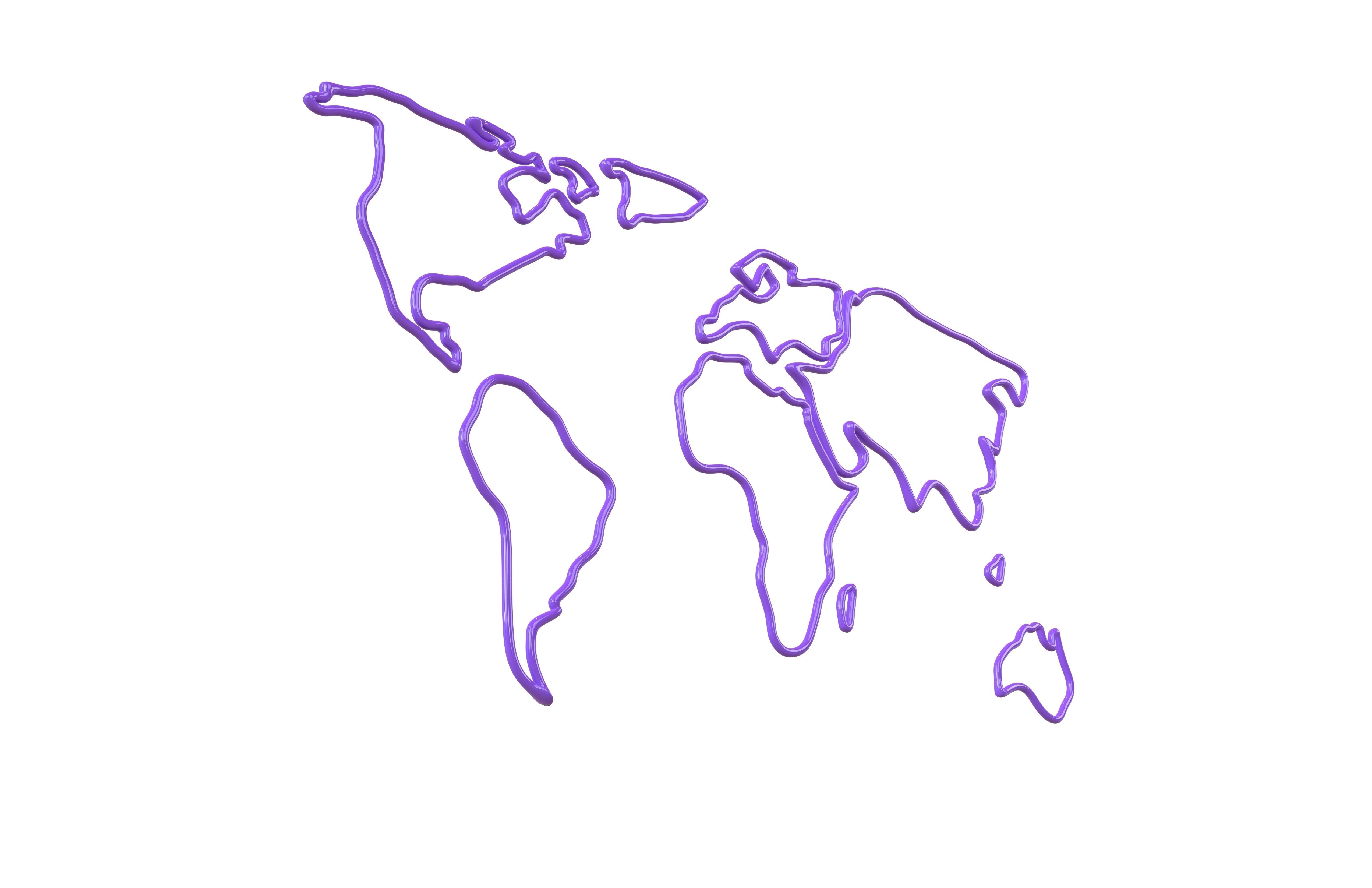 Neon Earth Map v1 002 3D model_3