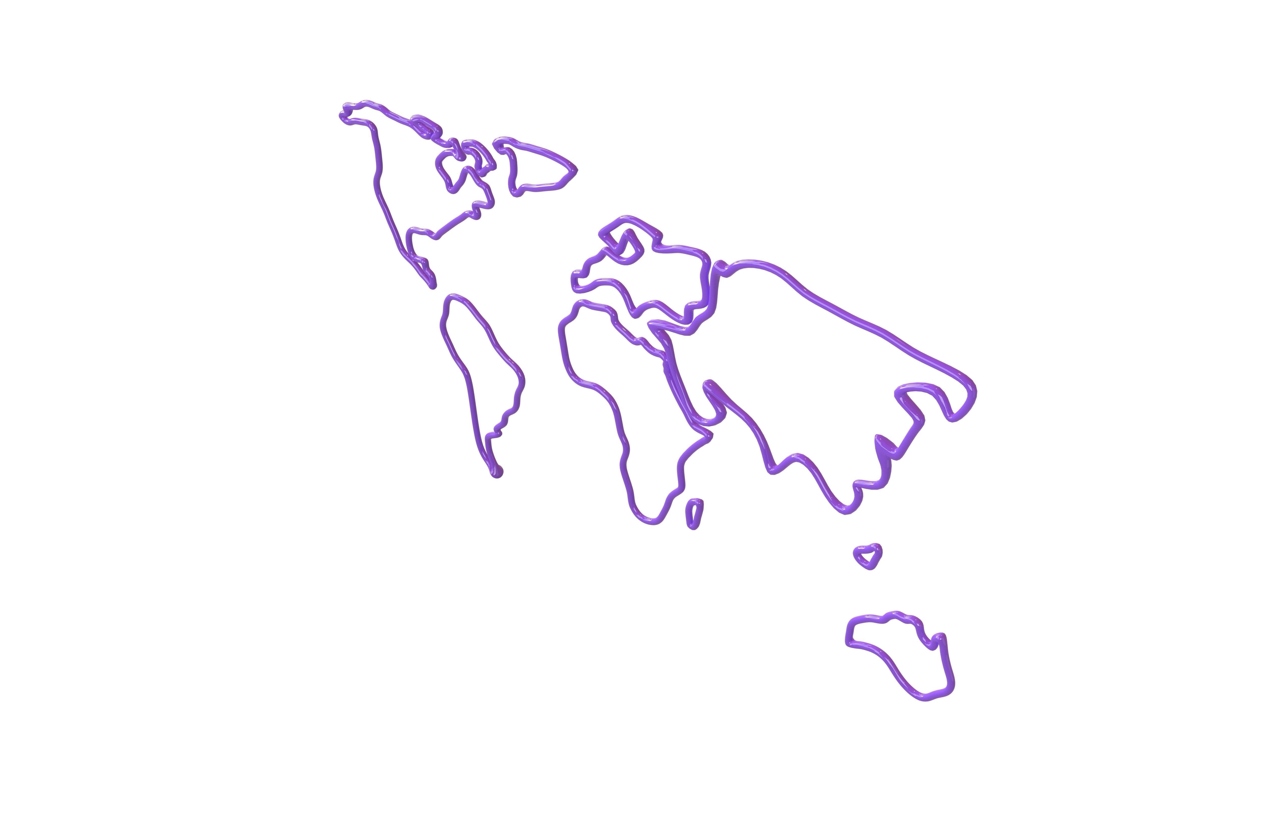 Neon Earth Map v1 002 3D model_2