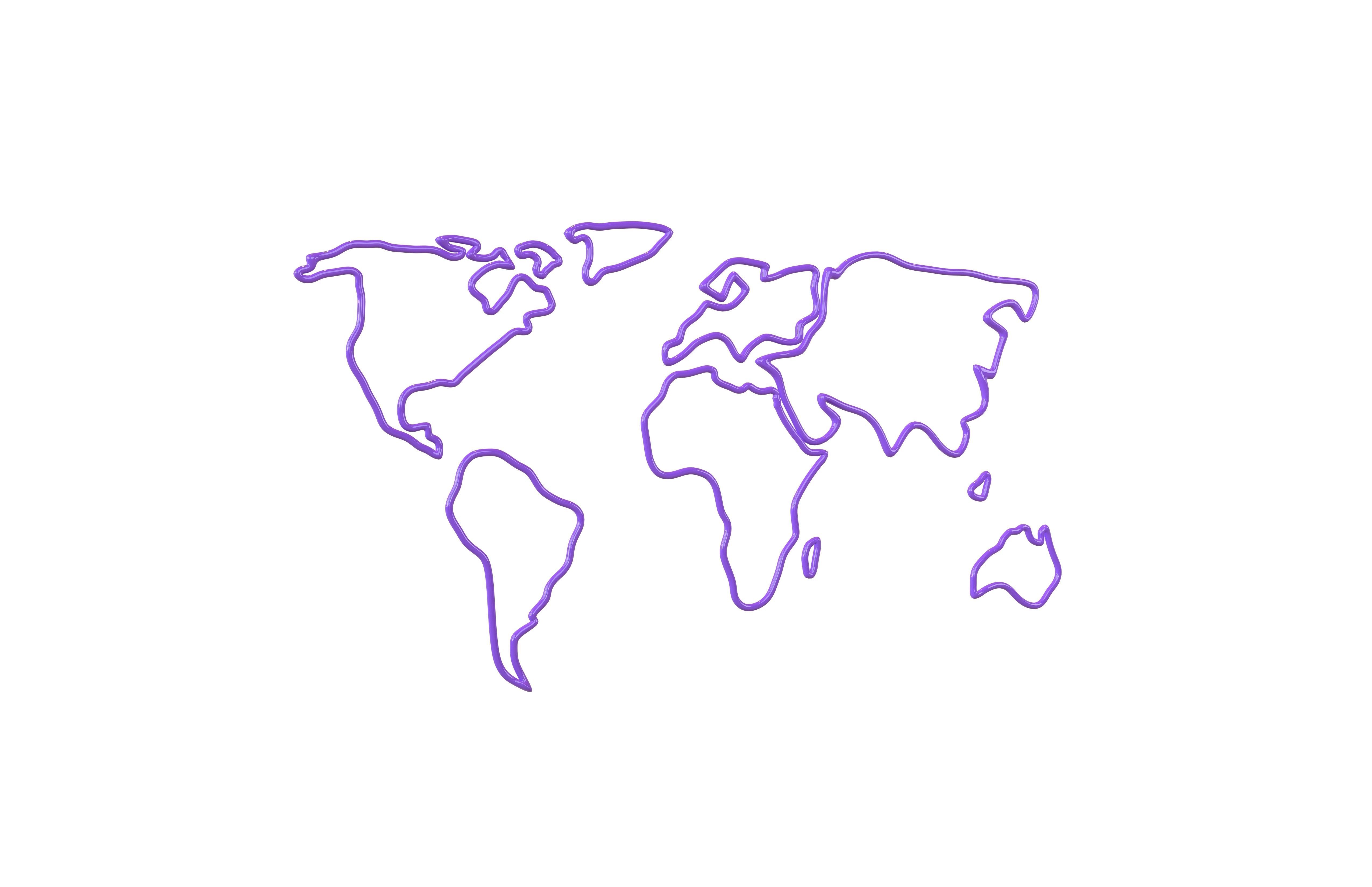 Neon Earth Map v1 002 3D model_1