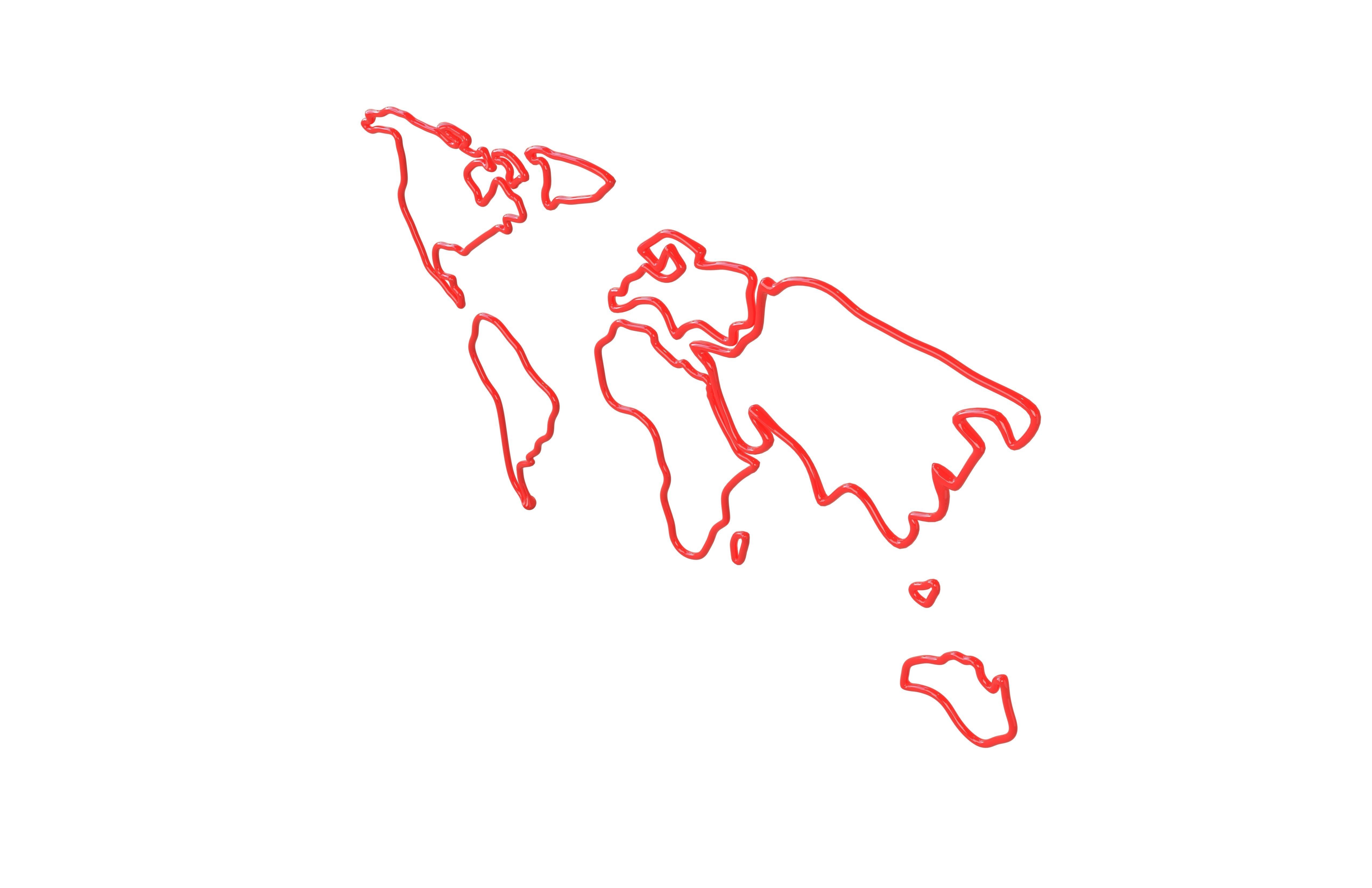 Neon Earth Map v1 004 3D model_2