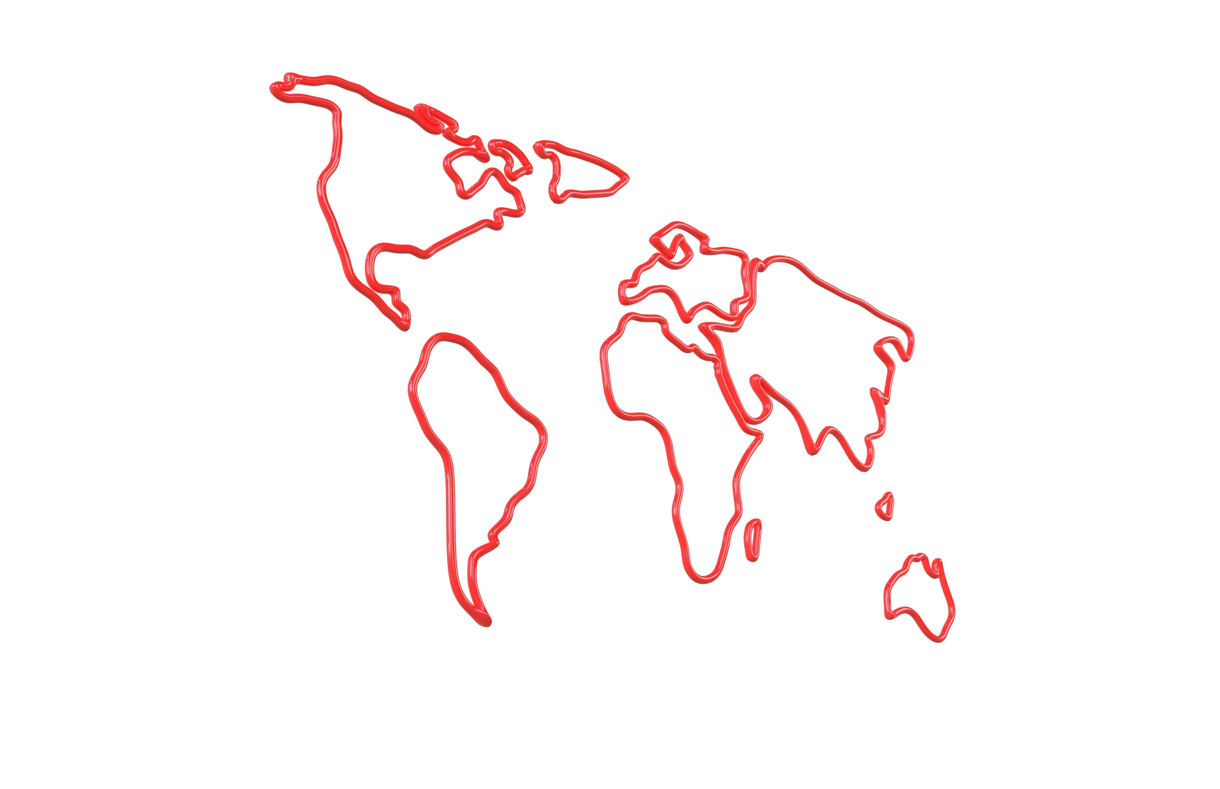 Neon Earth Map v1 004 3D model_3