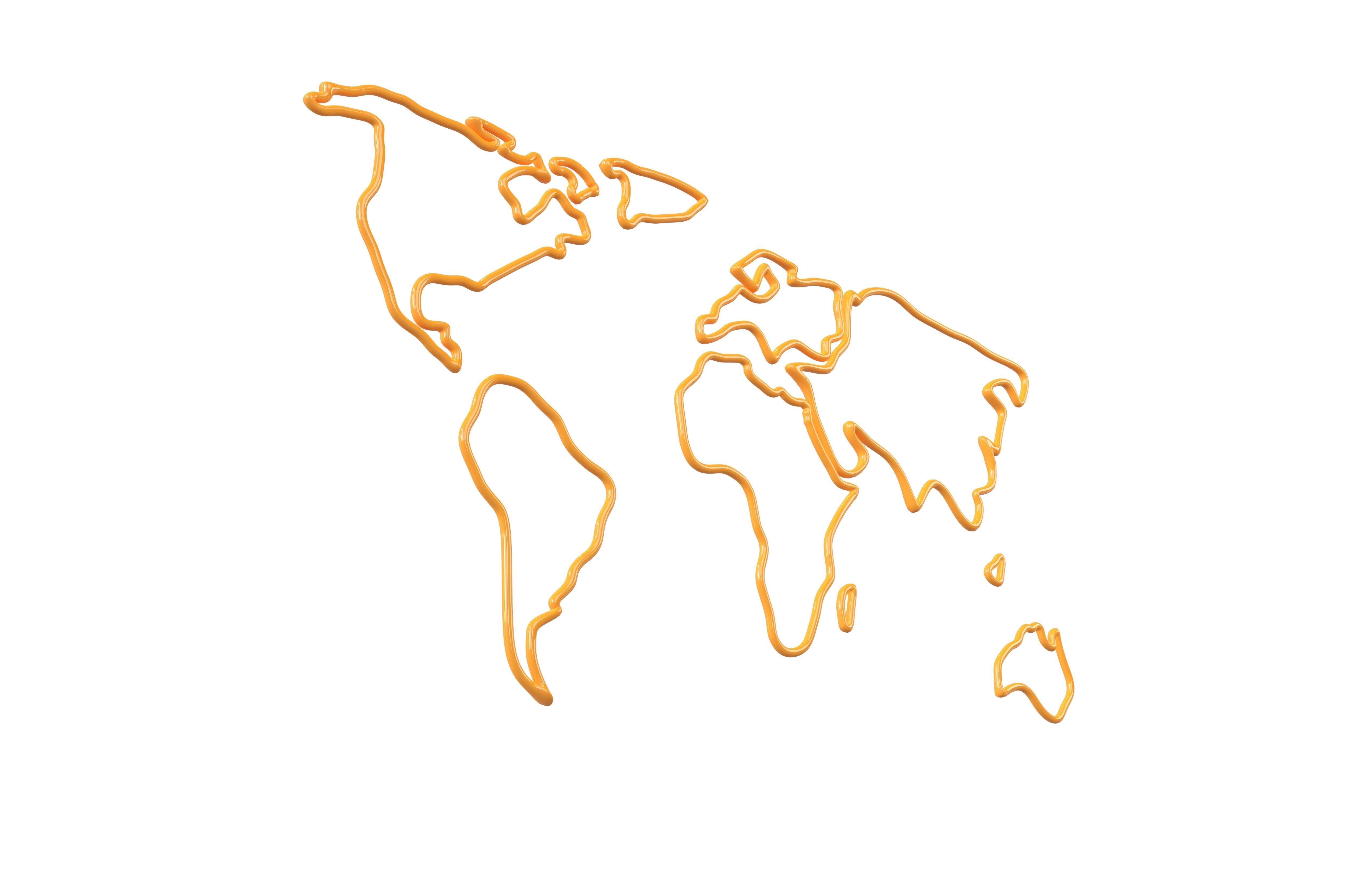 Neon Earth Map v1 007 3D model_2