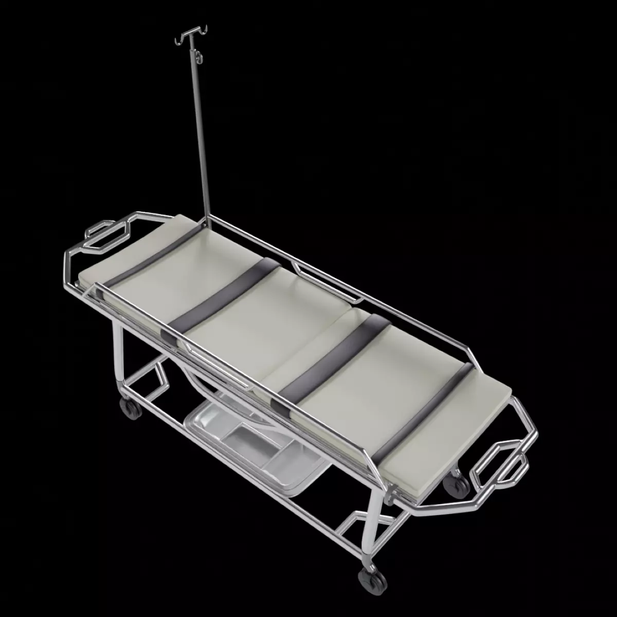 Hospital rolling stretcher 3D model