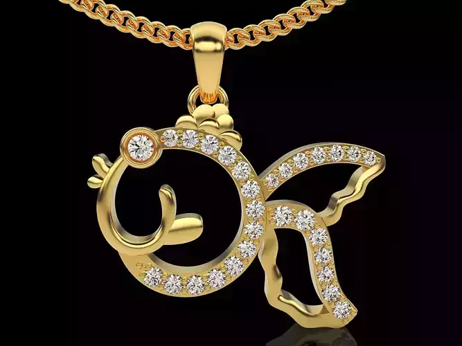  Fish pendant gold silver printable jewelry