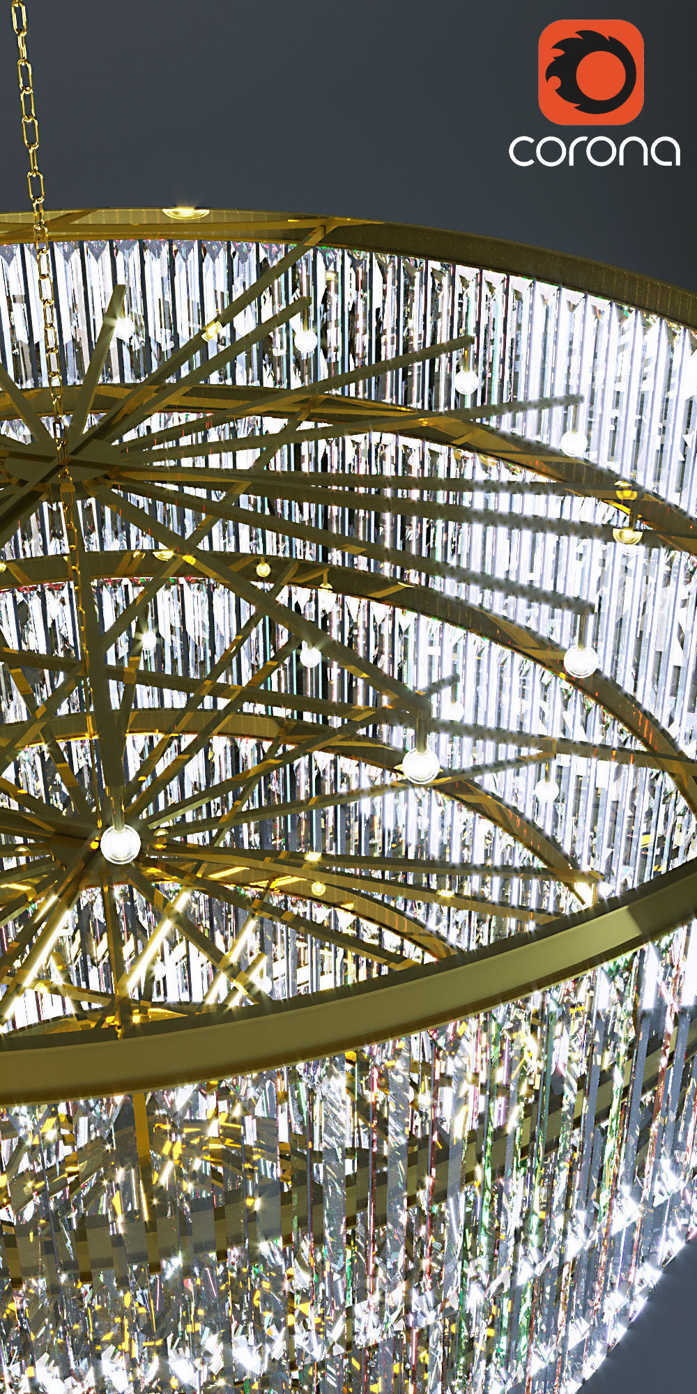 Grandiose Crystal Chandelier by ARORA Lights 3D model_2
