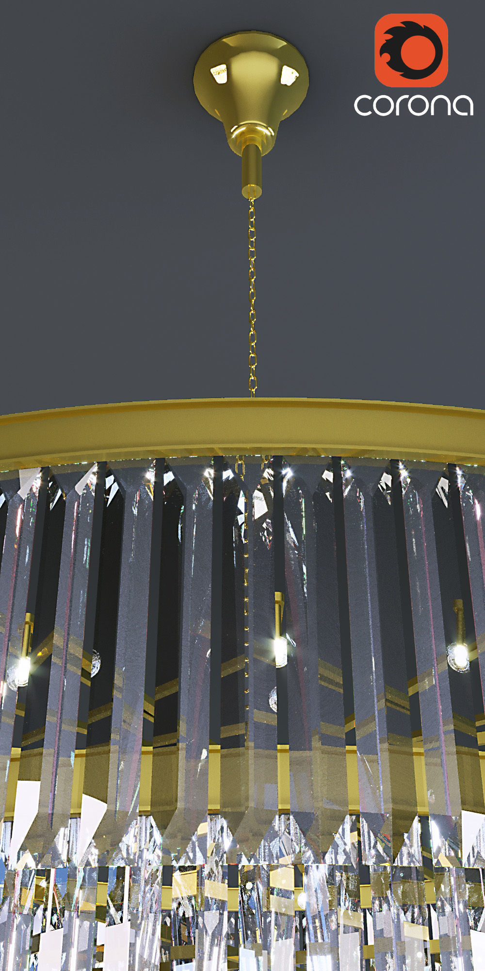 Grandiose Crystal Chandelier by ARORA Lights 3D model_3