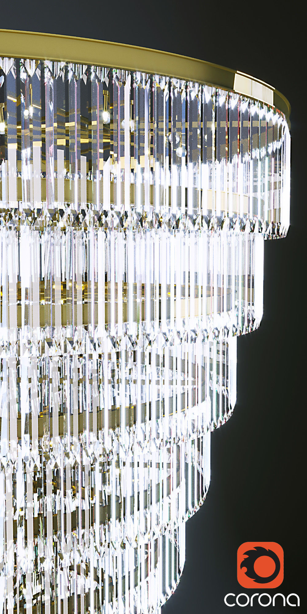 Grandiose Crystal Chandelier by ARORA Lights 3D model_1