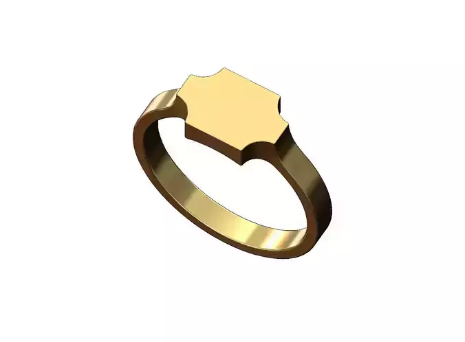 Rounded corners rectangular signet ring US sizes 5to10