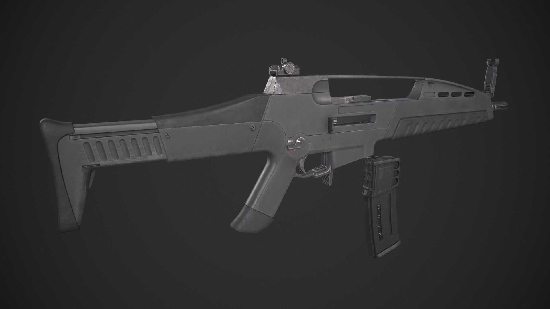 Heckler And Koch XM-8 Low-poly 3D model_7