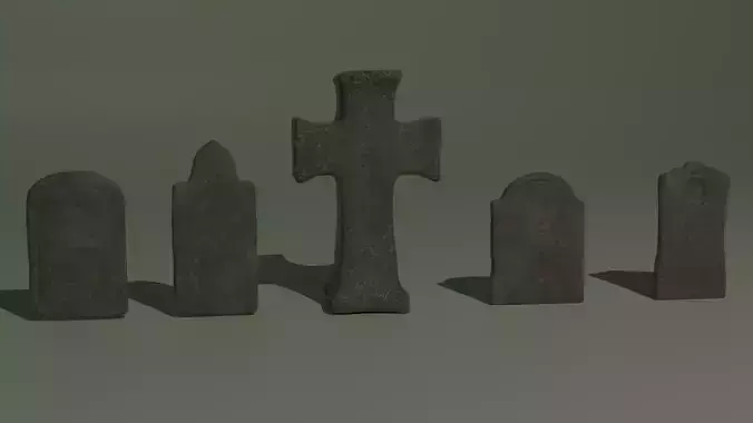 5 Worn Grave Stones Pack