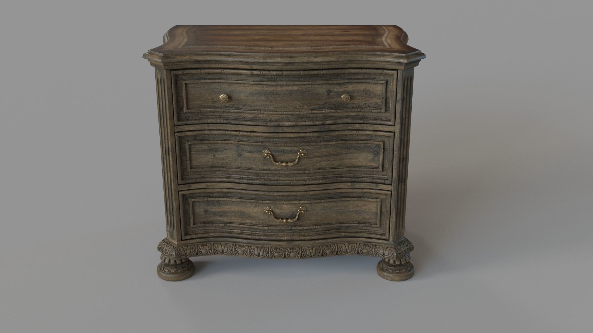 Rhapsody 3 - Drawer Nightstand in Brown 3D model_1