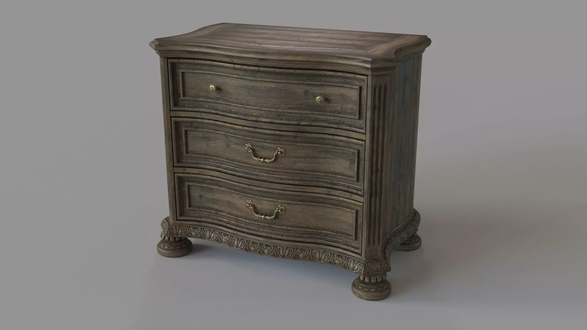 Rhapsody 3 - Drawer Nightstand in Brown 3D model_0
