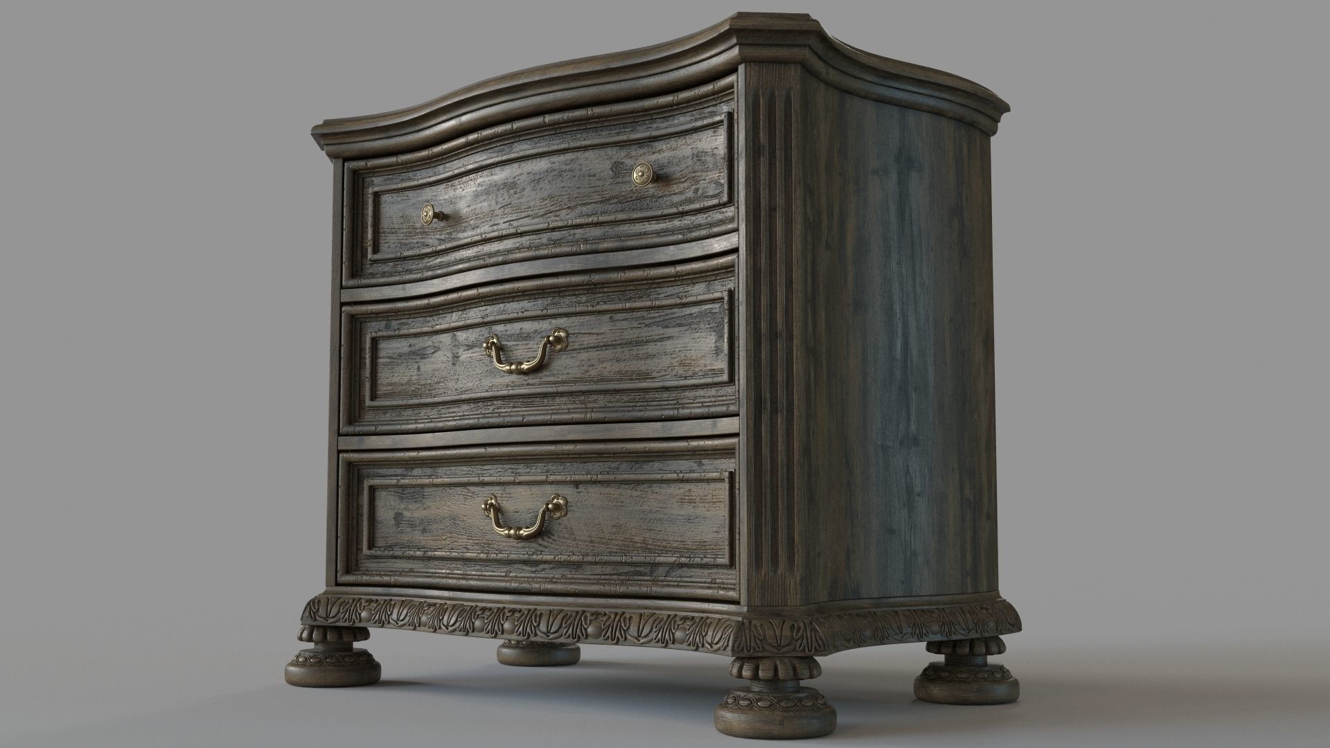 Rhapsody 3 - Drawer Nightstand in Brown 3D model_4