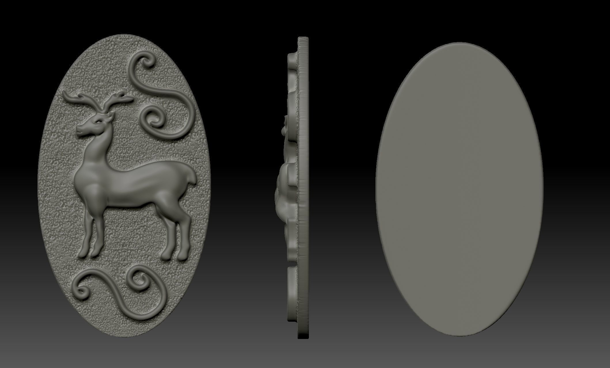 Deer relief 3D print model_4