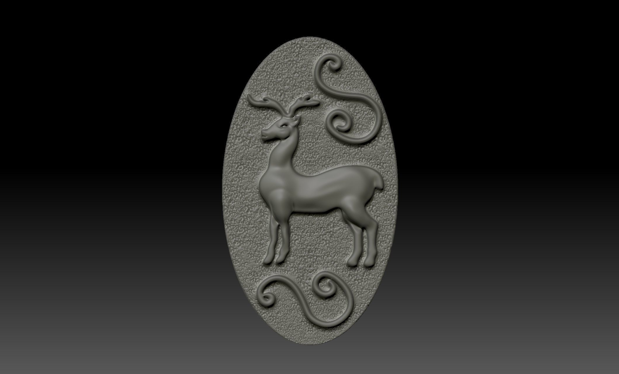 Deer relief 3D print model_3