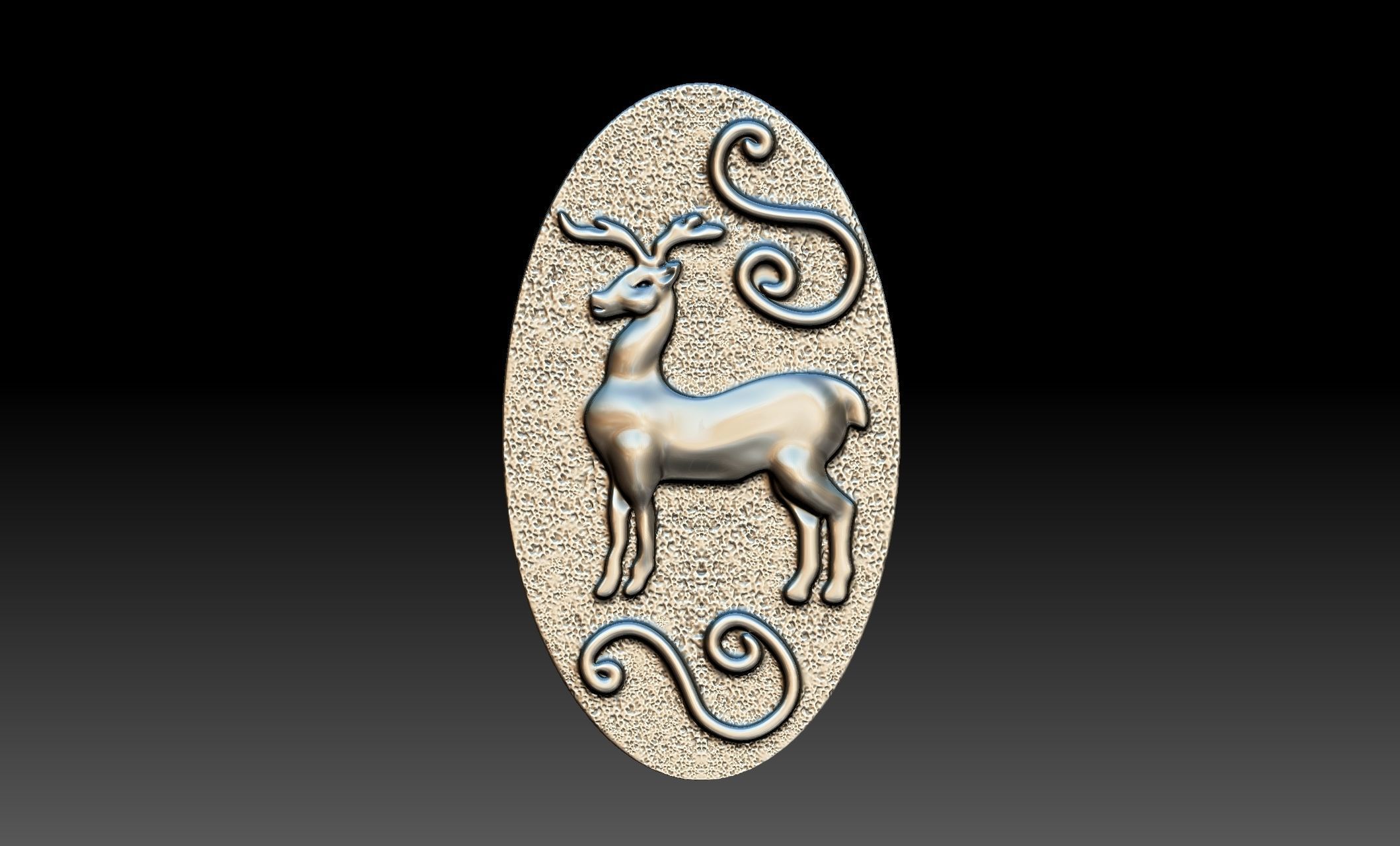 Deer relief 3D print model_1