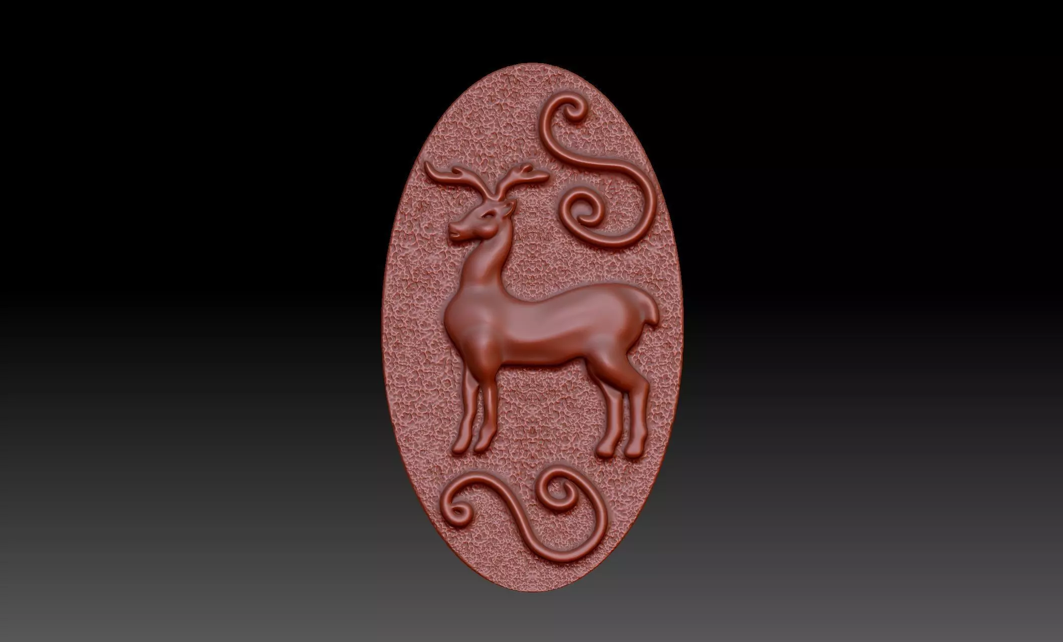 Deer relief 3D print model_0