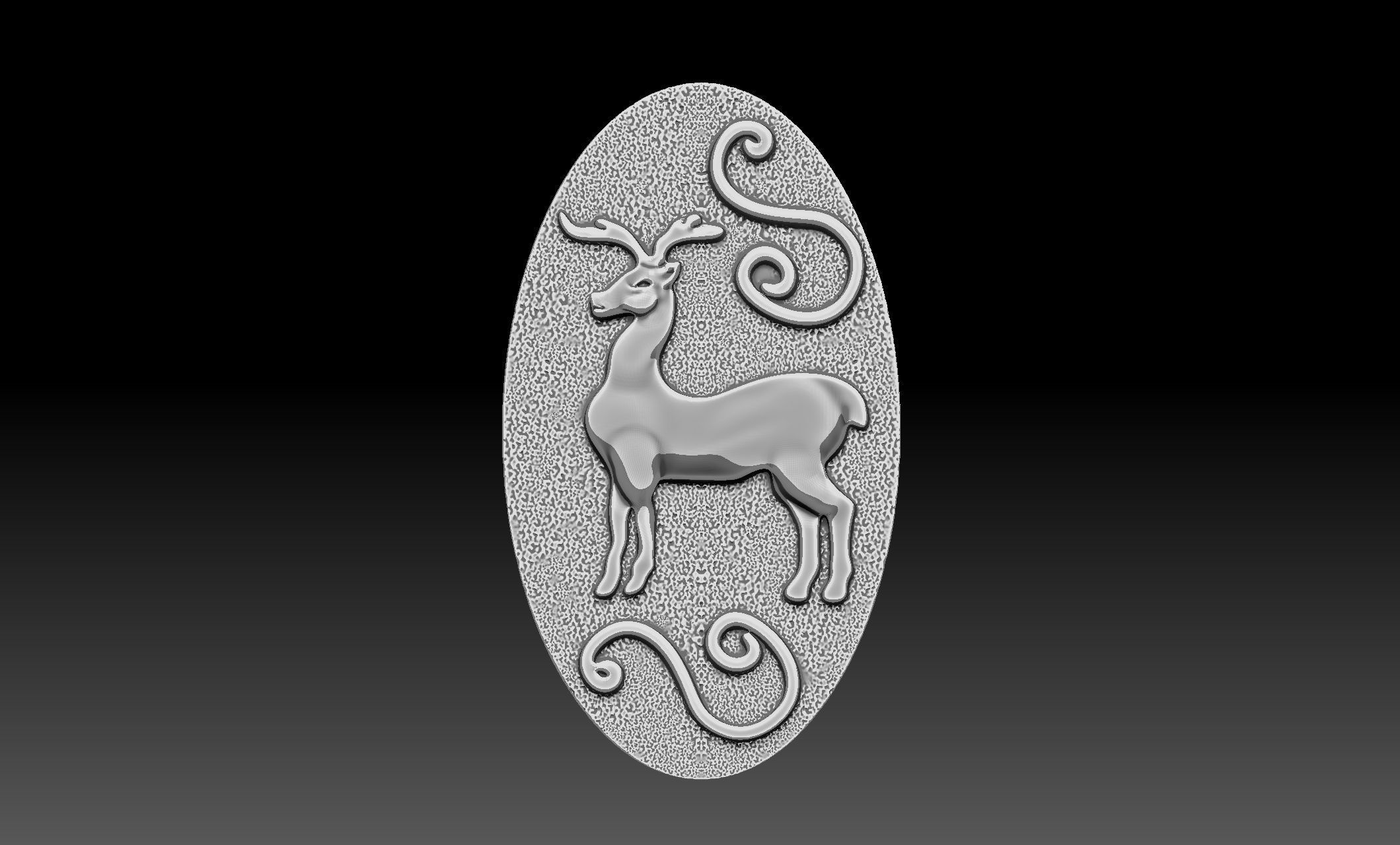 Deer relief 3D print model_2