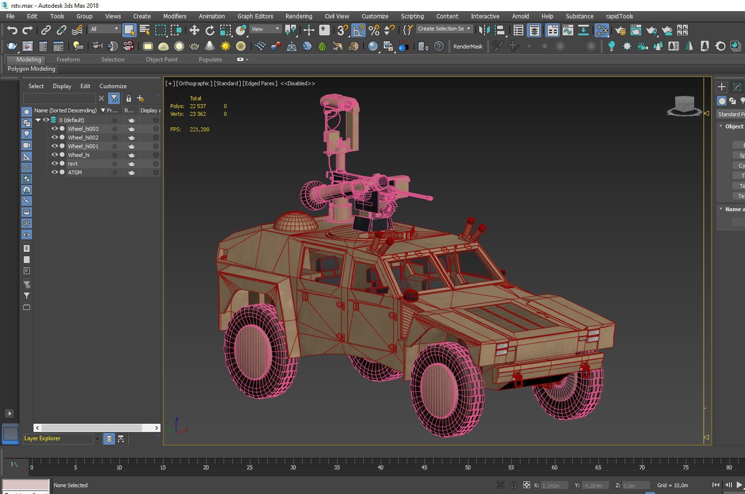 RST-V Shadow Hybrid Tactical Vehicle Low-poly 3D model_12