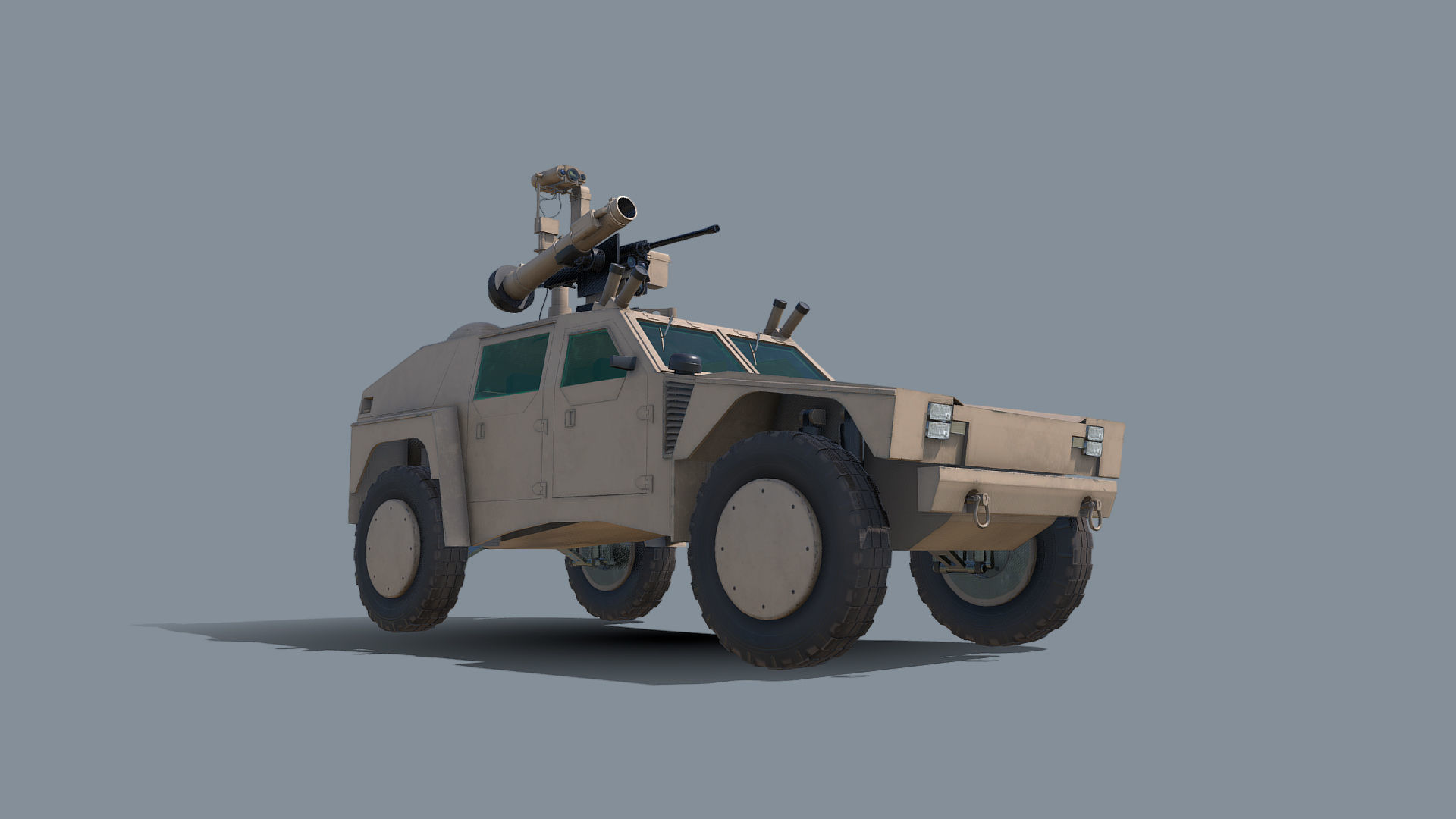 RST-V Shadow Hybrid Tactical Vehicle Low-poly 3D model_9