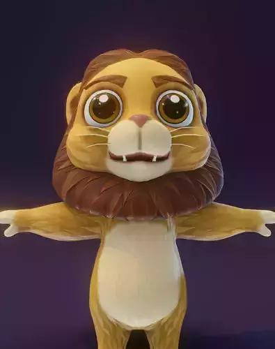 Cartoon Lion 3D Model Low-poly 3D model