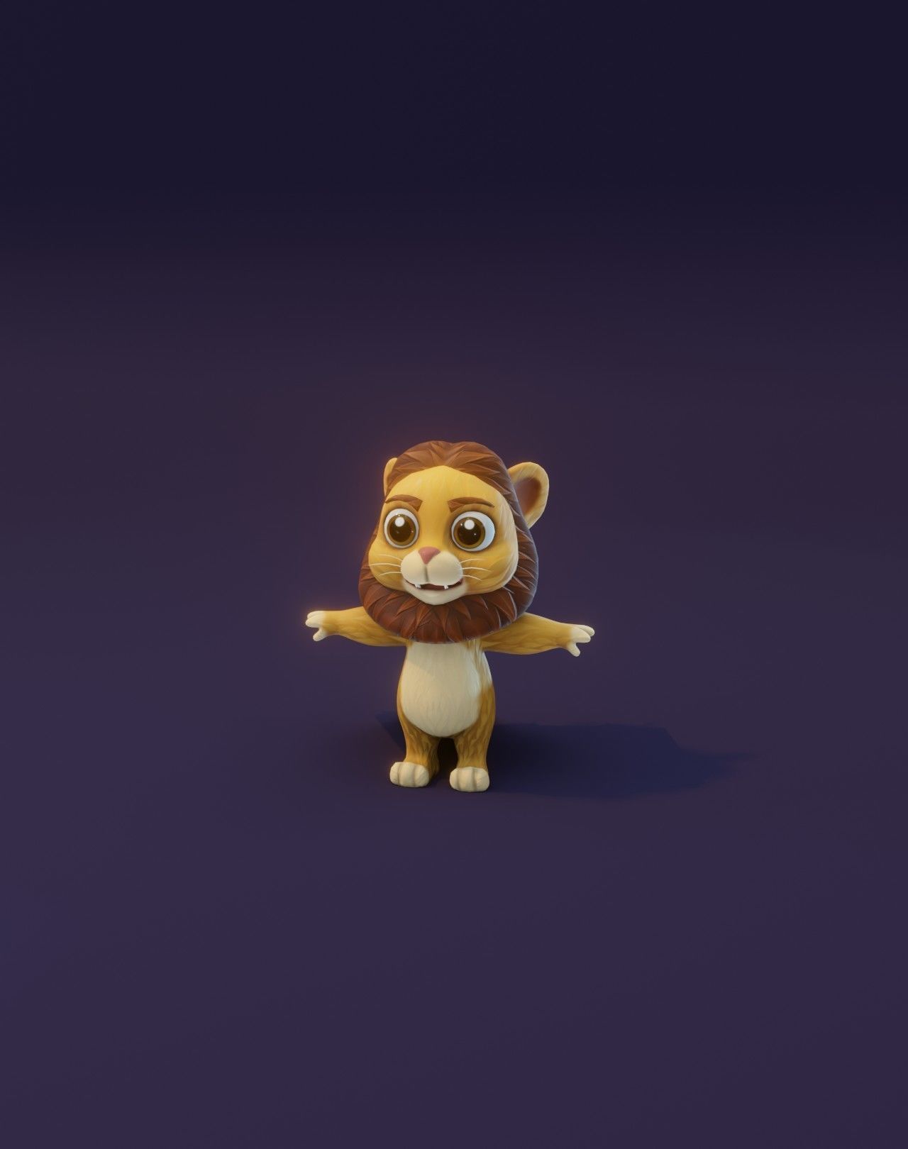 Cartoon Lion 3D Model Low-poly 3D model_8