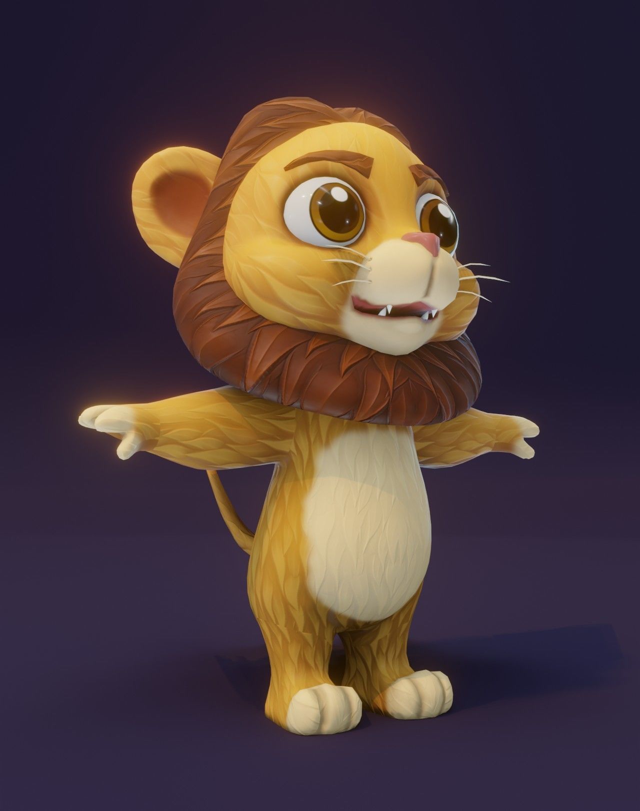Cartoon Lion 3D Model Low-poly 3D model_5