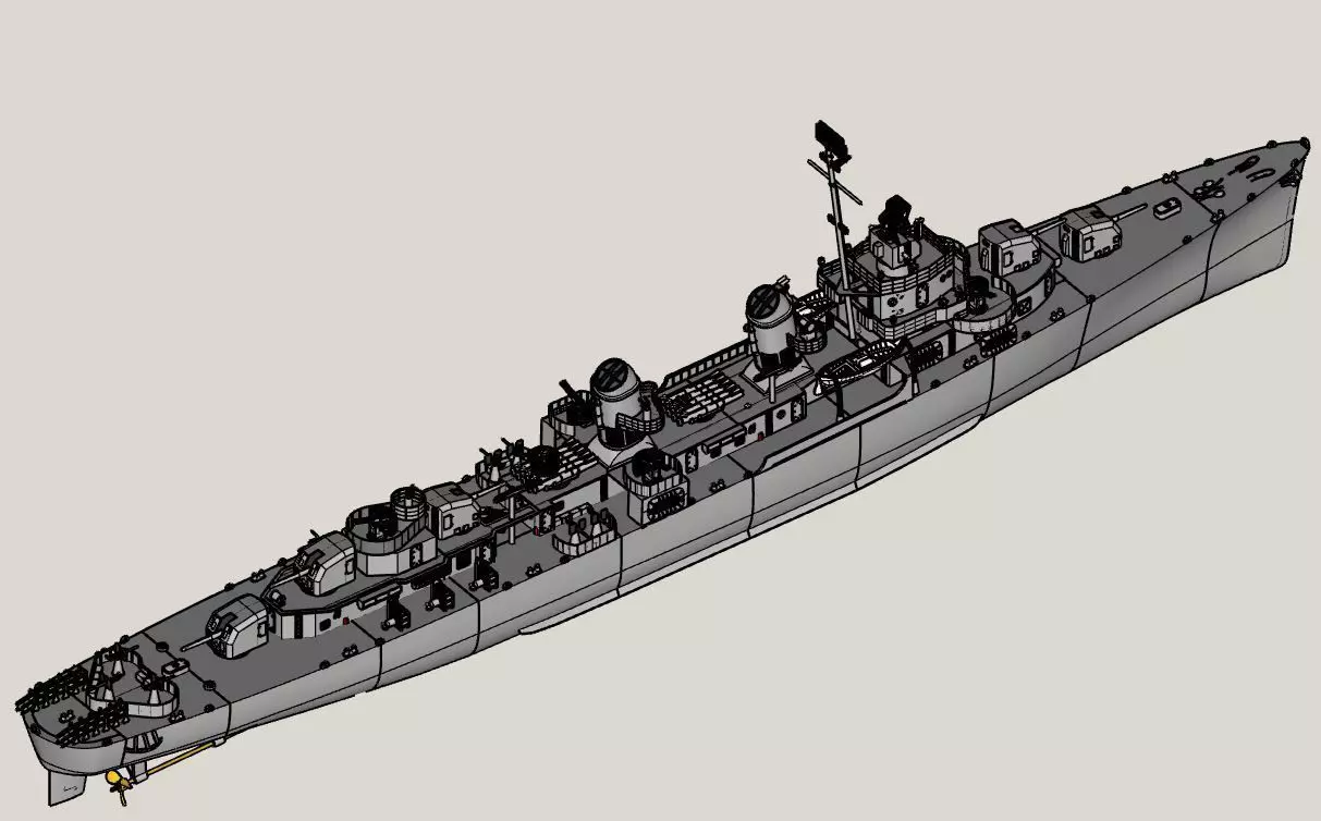 1 48 Fletcher Class Destroyer RC Model 3D print model_0