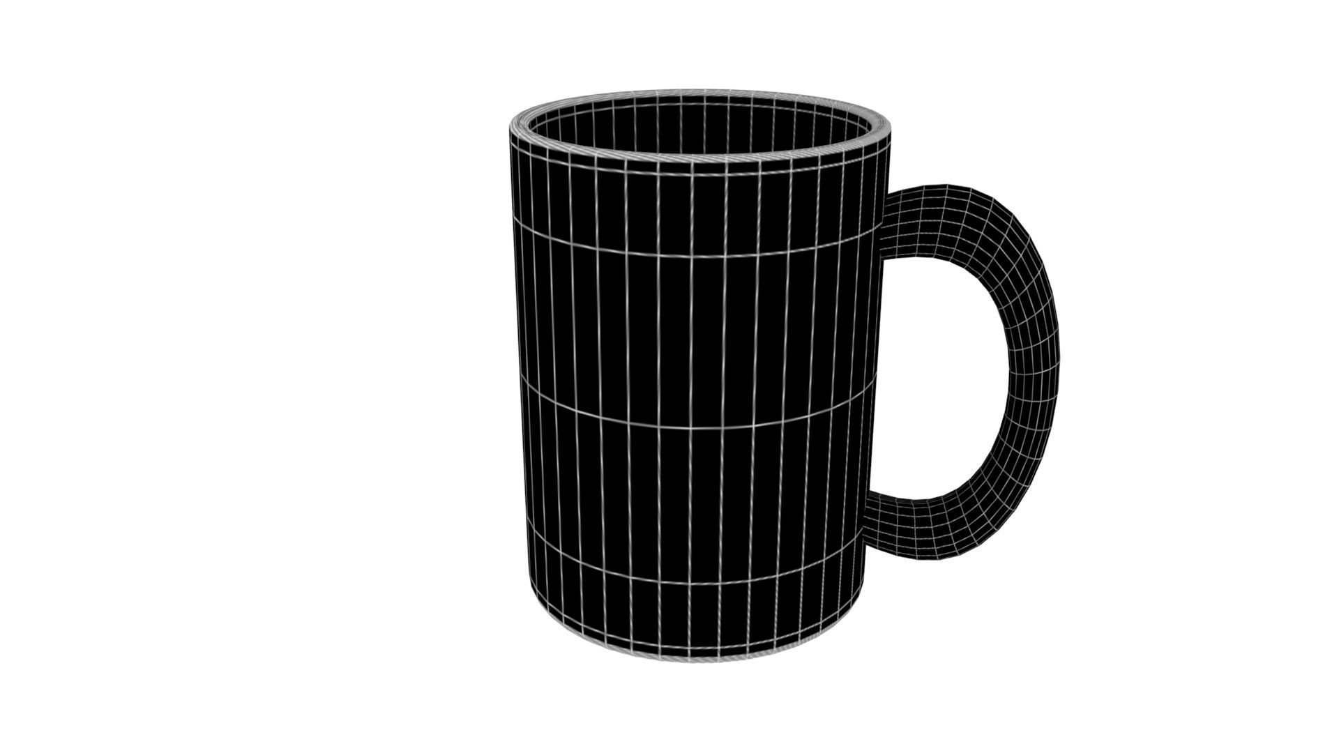 ceramic mug Low-poly 3D model_5