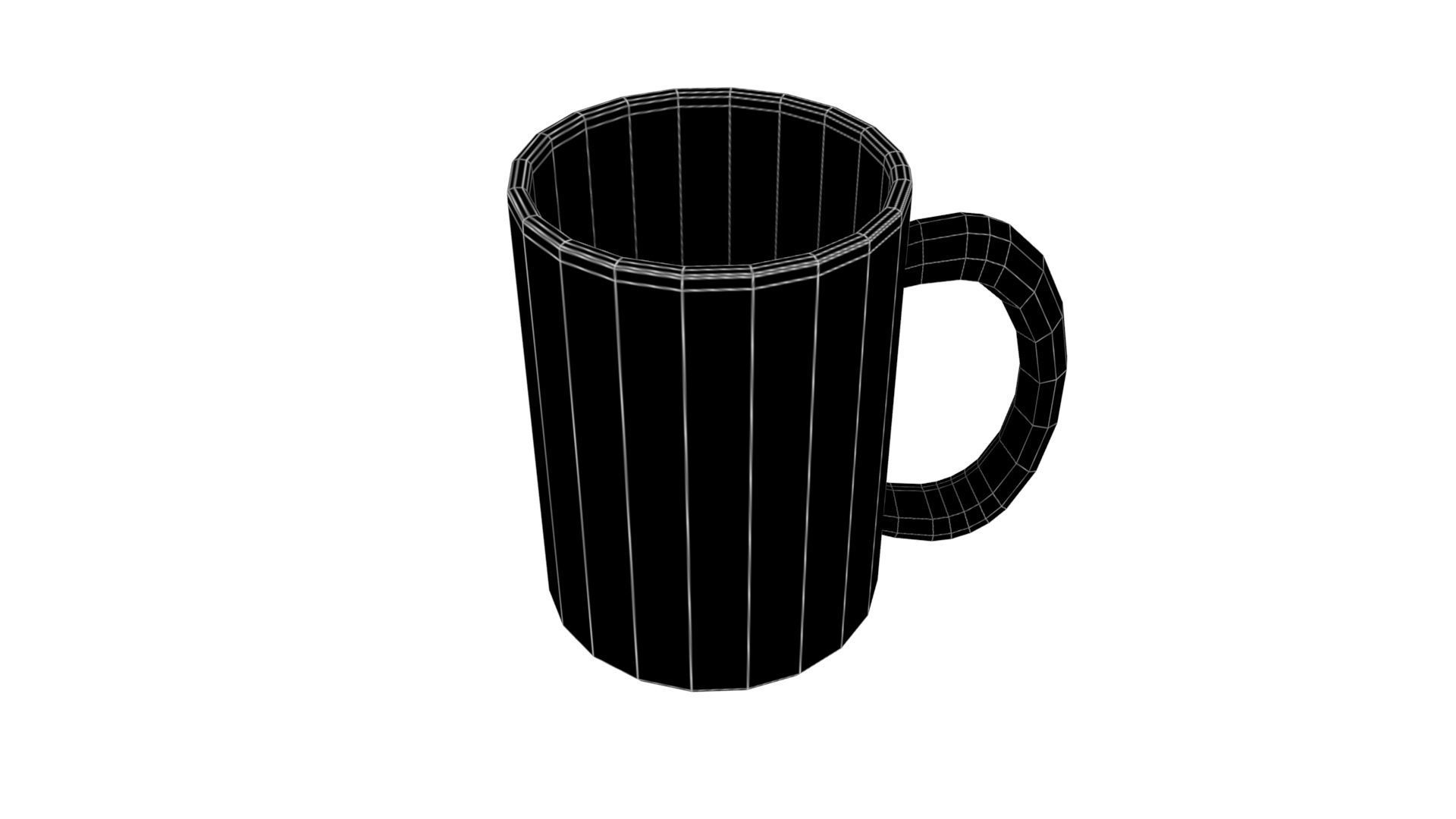 ceramic mug Low-poly 3D model_7